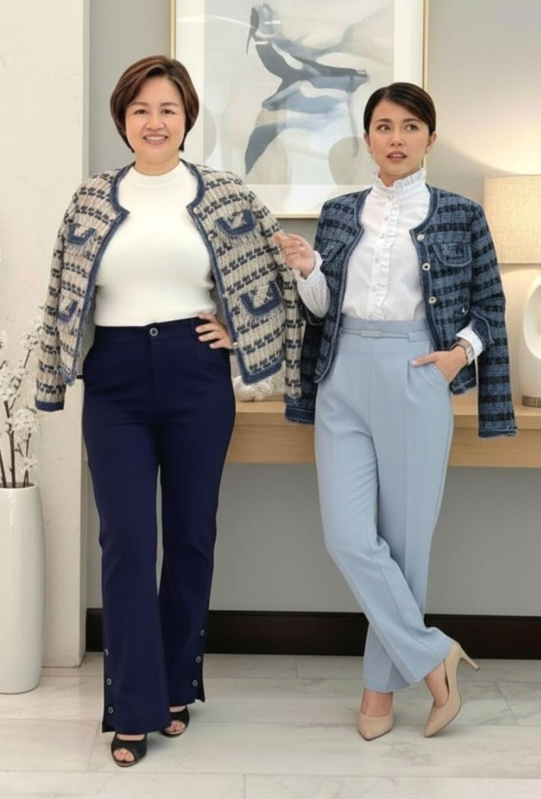 Chic Tweed Jacket with Contrast Trim