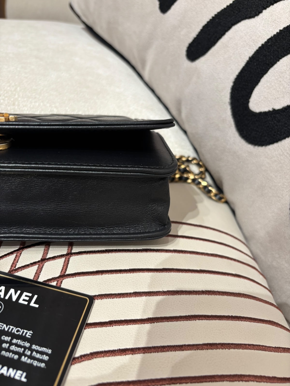 Chanel Boy Wallet On Chain woc 黑金100%Authentic, 92%New ✅26Card✅Dust bag