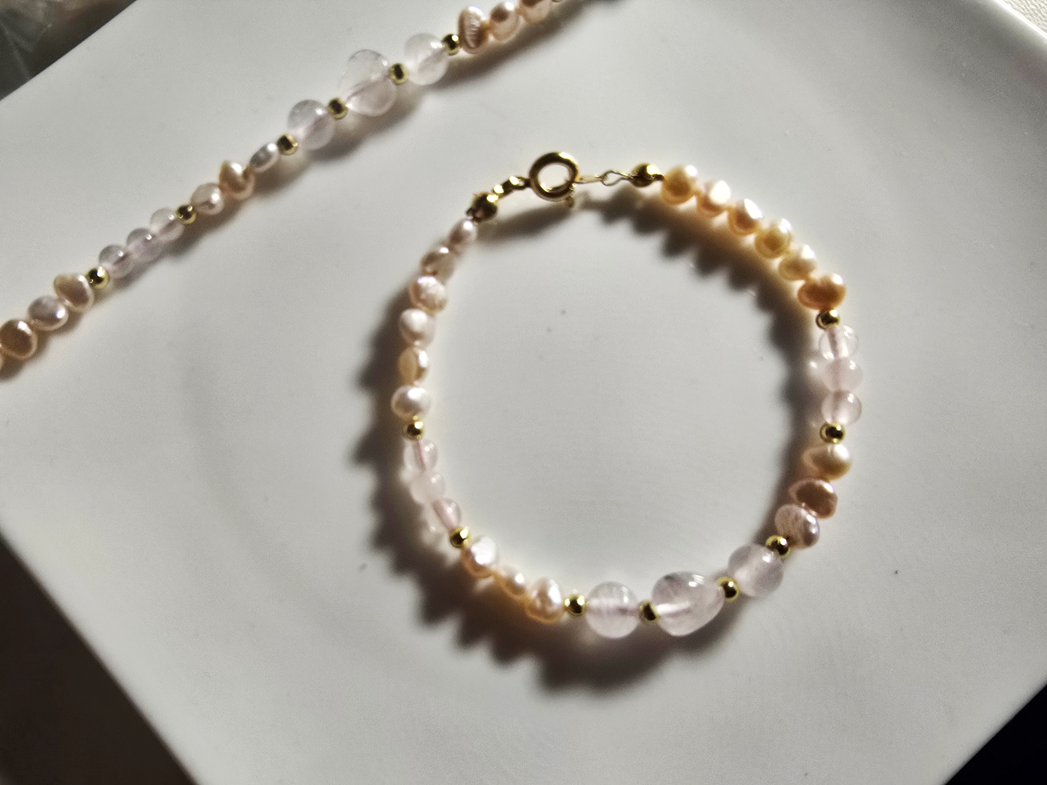 FWP0125-16  天然珍珠粉晶復古手鏈