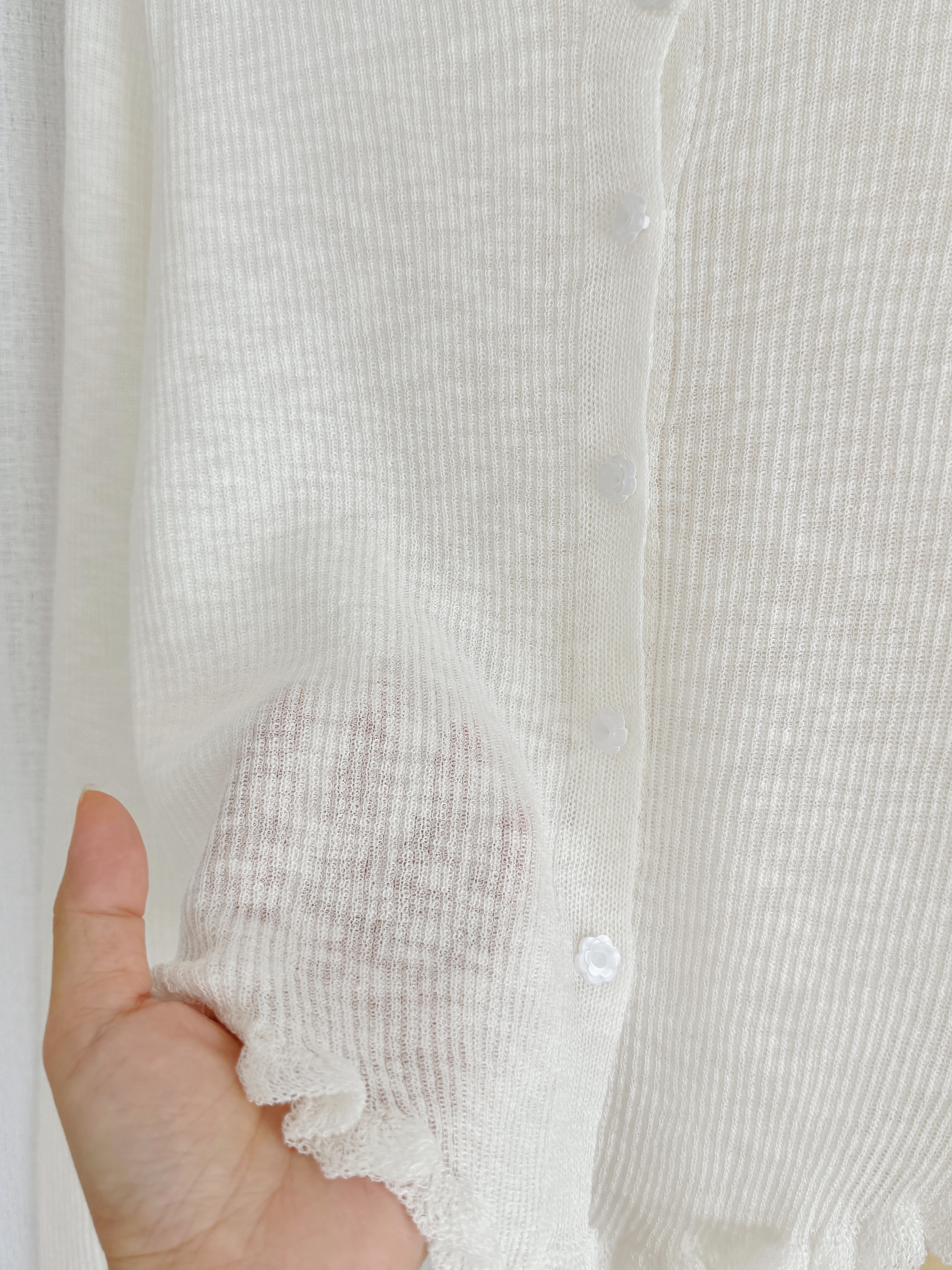 夏日简约木耳边薄外套