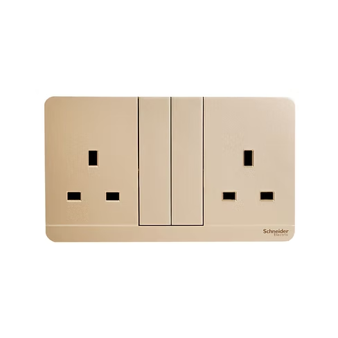 施耐德 AvatarOn 沉醉金 13A孖蘇有掣有燈 插座