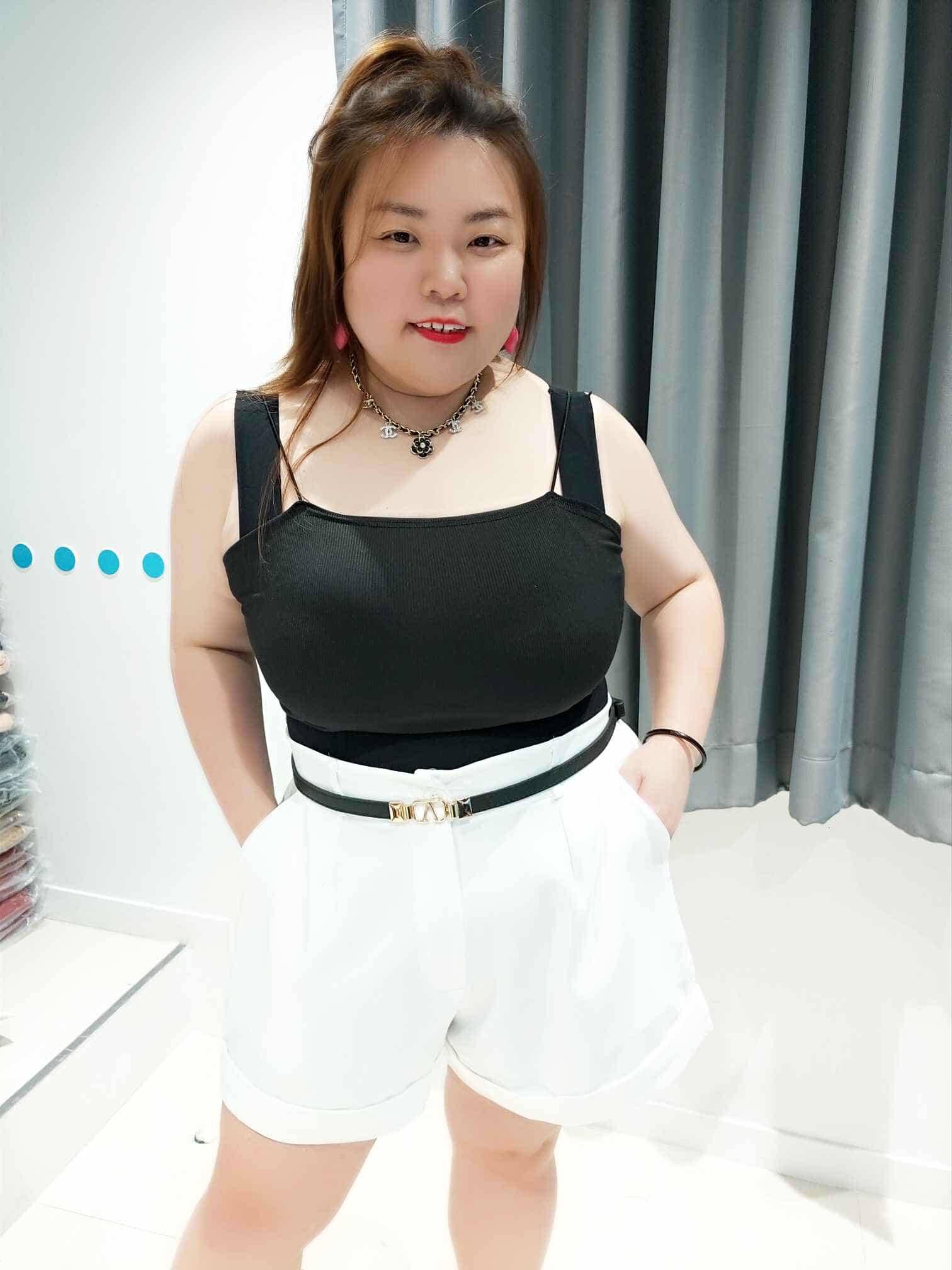 DOC05 褶裤脚简约设计款短裤（不包括腰带）