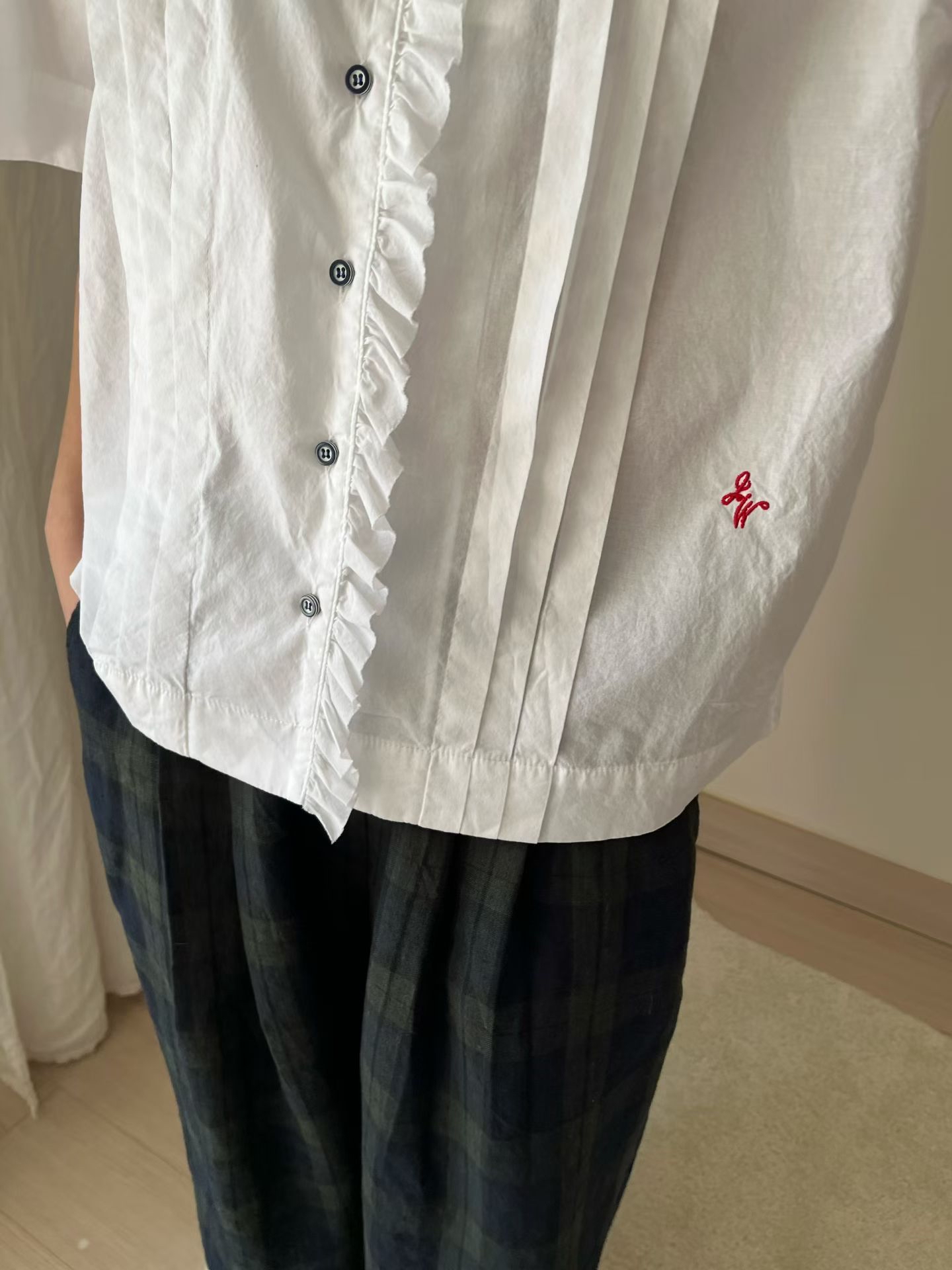 AT OS 夏日波浪摺邊恤