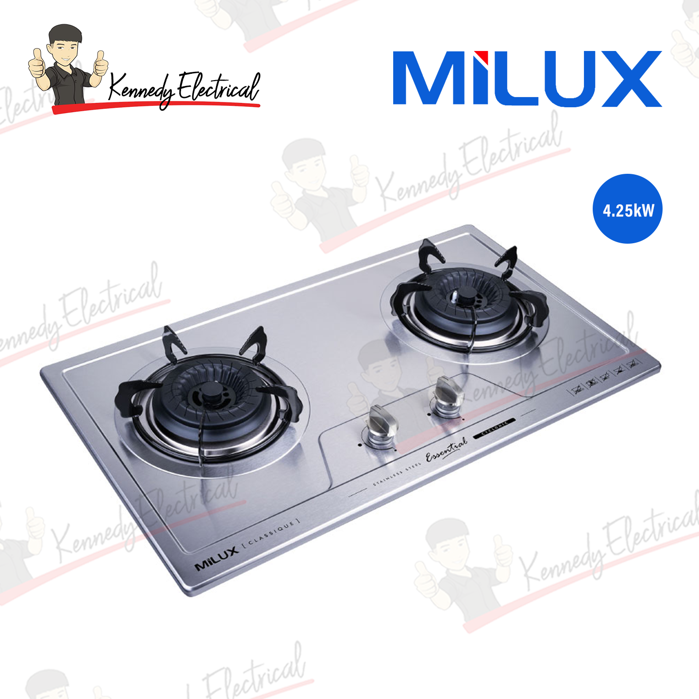 Milux 3.4kW Stainless Steel Built-in Hob (MGH-S634M)