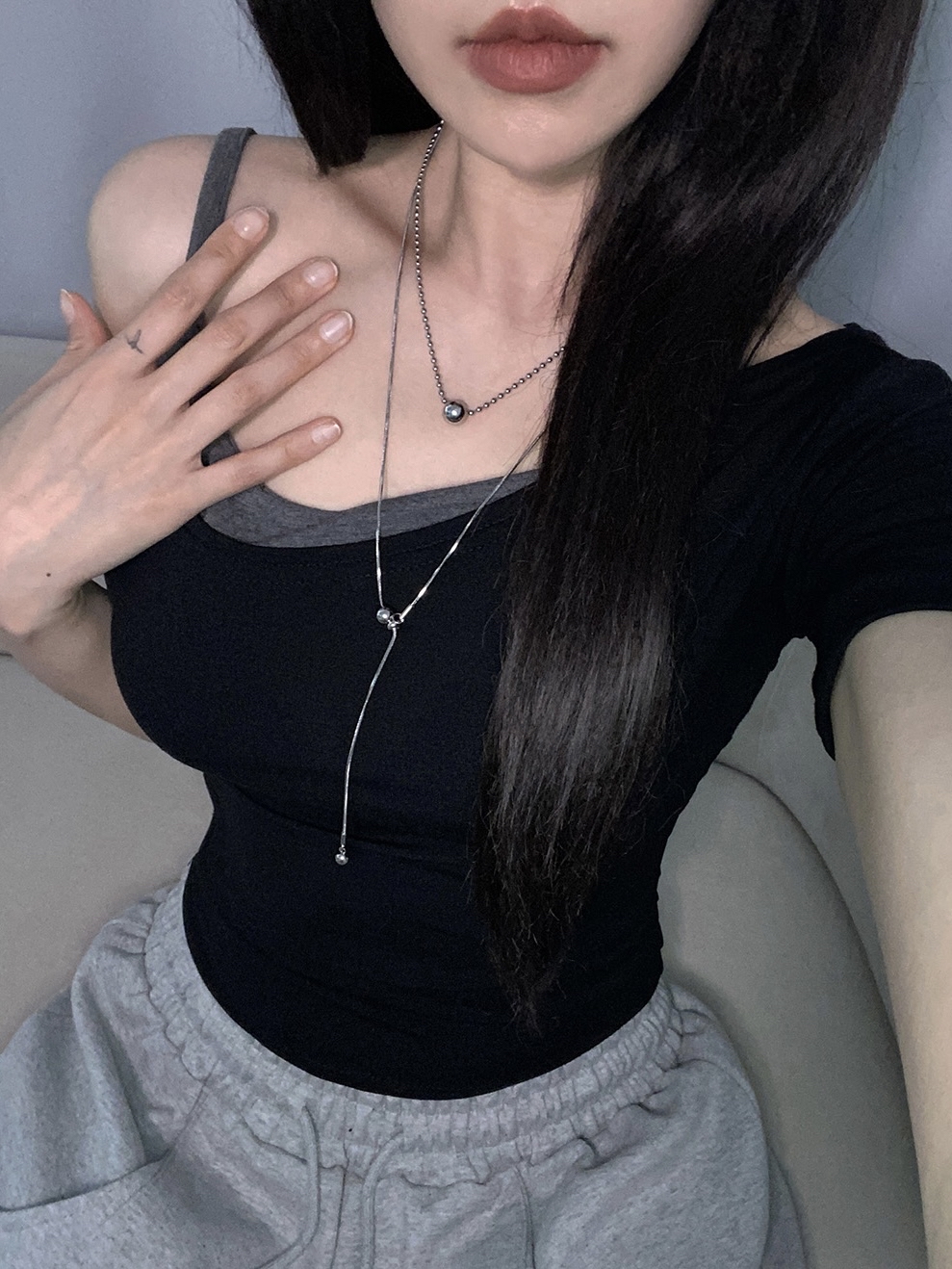 Asymmetrical Off-Shoulder Layered Top