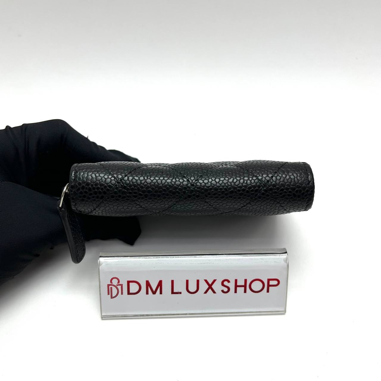 Chanel Black Caviar Classic Zipped Coin Purse SHW (Microchip)