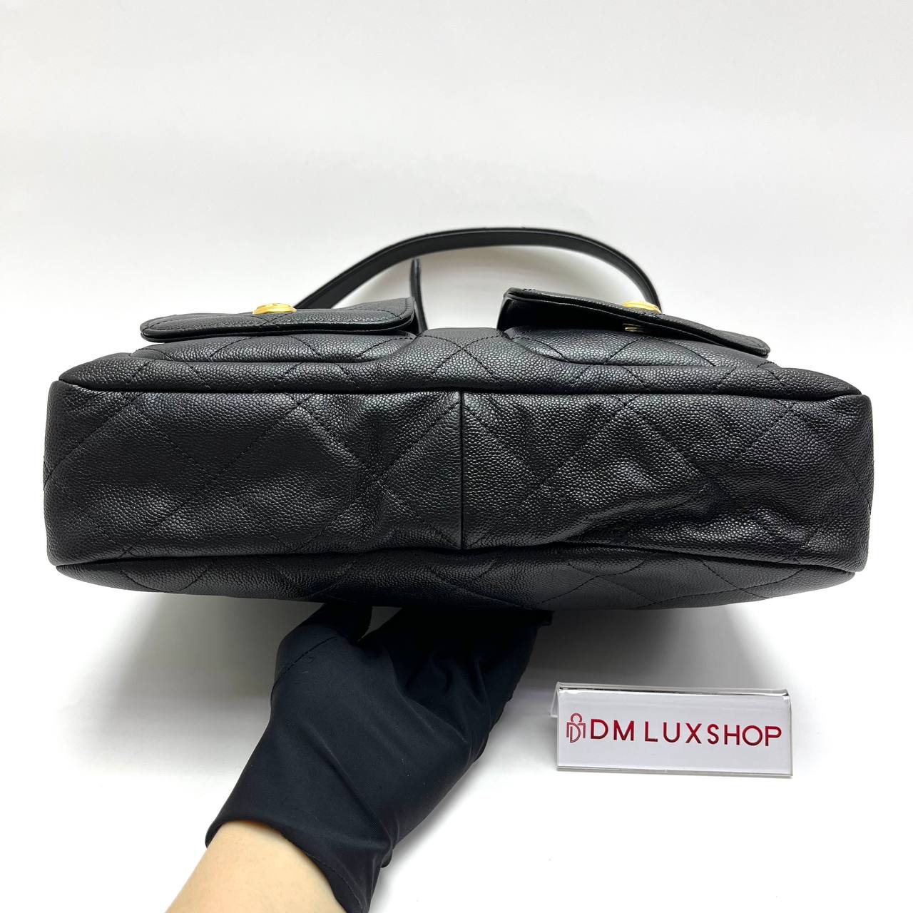Chanel 25P Black Caviar Supple Twins Hobo GHW (Microchip)