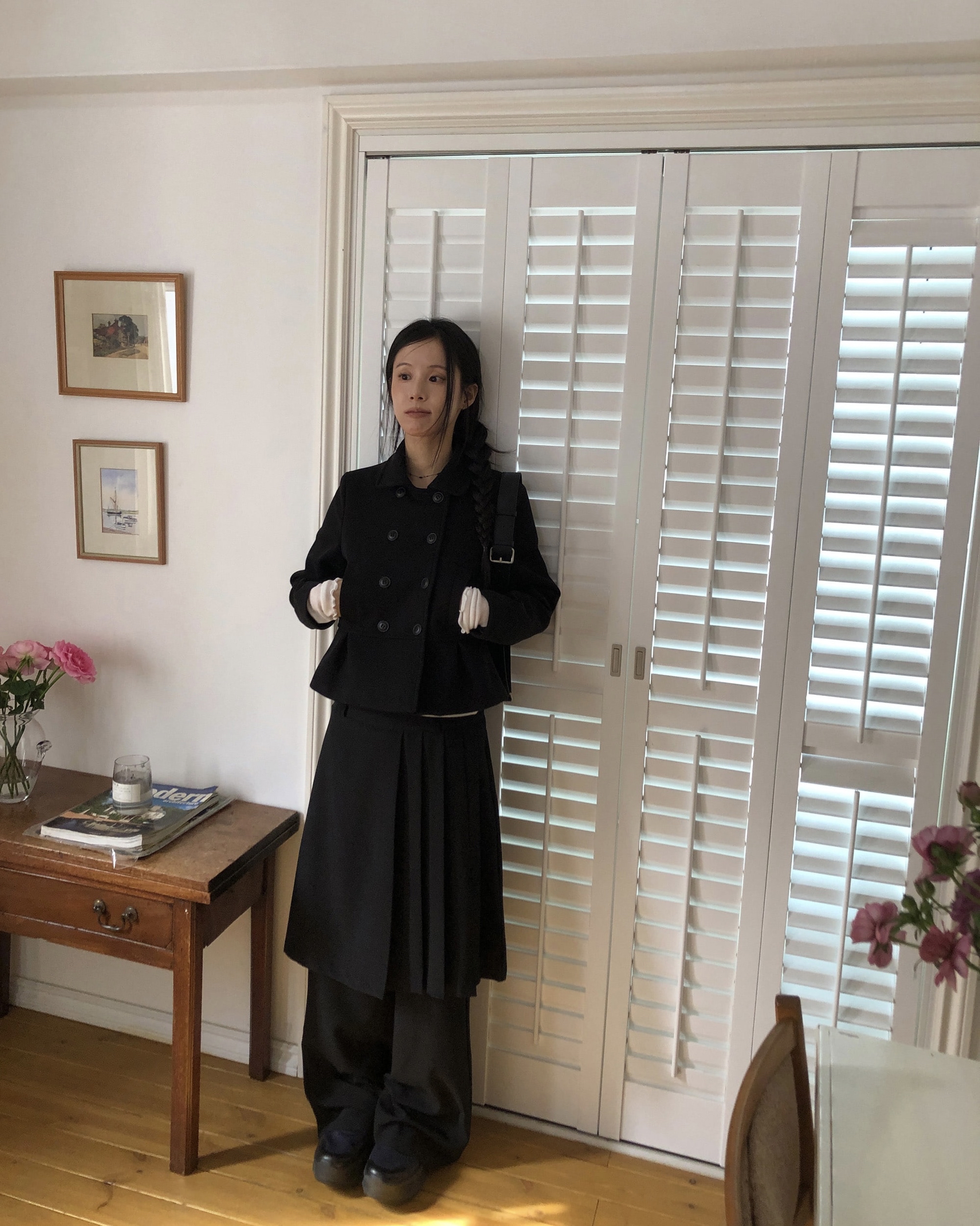 Pleated Layered Skirt Pants