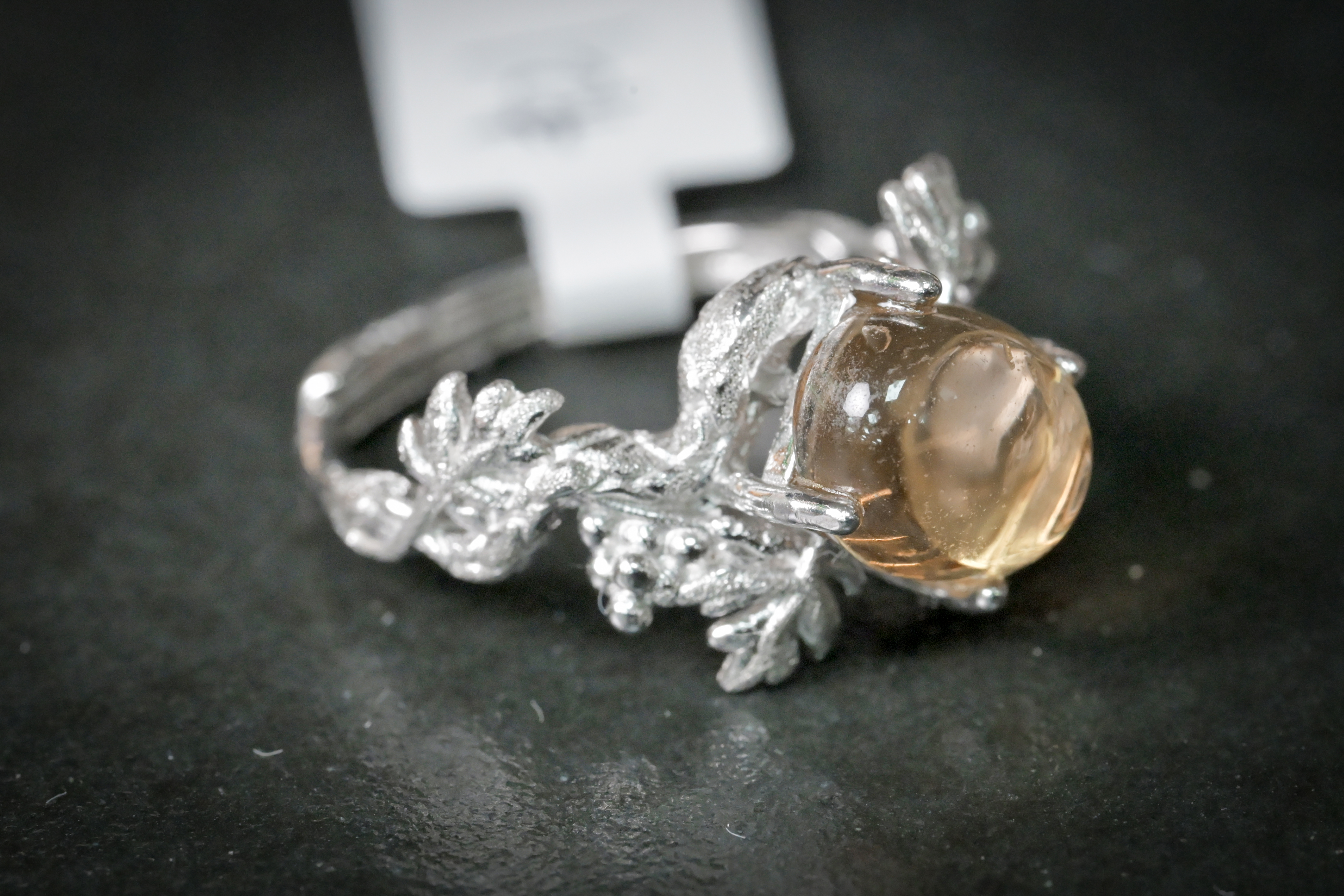 黃水晶純銀戒指 #023｜日信水晶 身心工房｜Yellow Citrine Sterling Silver Ring #023