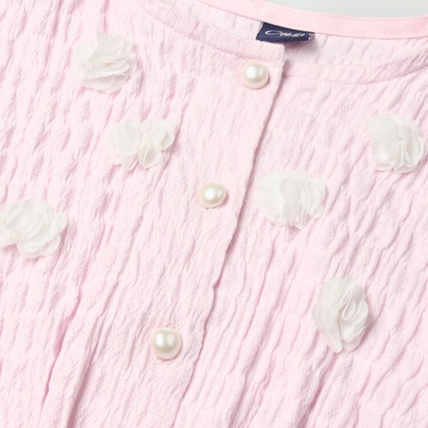 🆕【⭐訂購⭐】 🇯🇵日本直送🌀立體小花 珍珠鈕扣 燈籠袖 多層薄紗 外套［2款選］🌀[ELBA-0055]