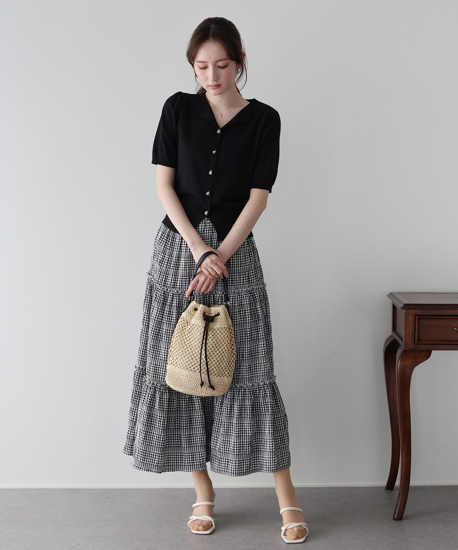 <JP> Spring Soft Heart Bowknot Polo Knit * 3色入 <預購>