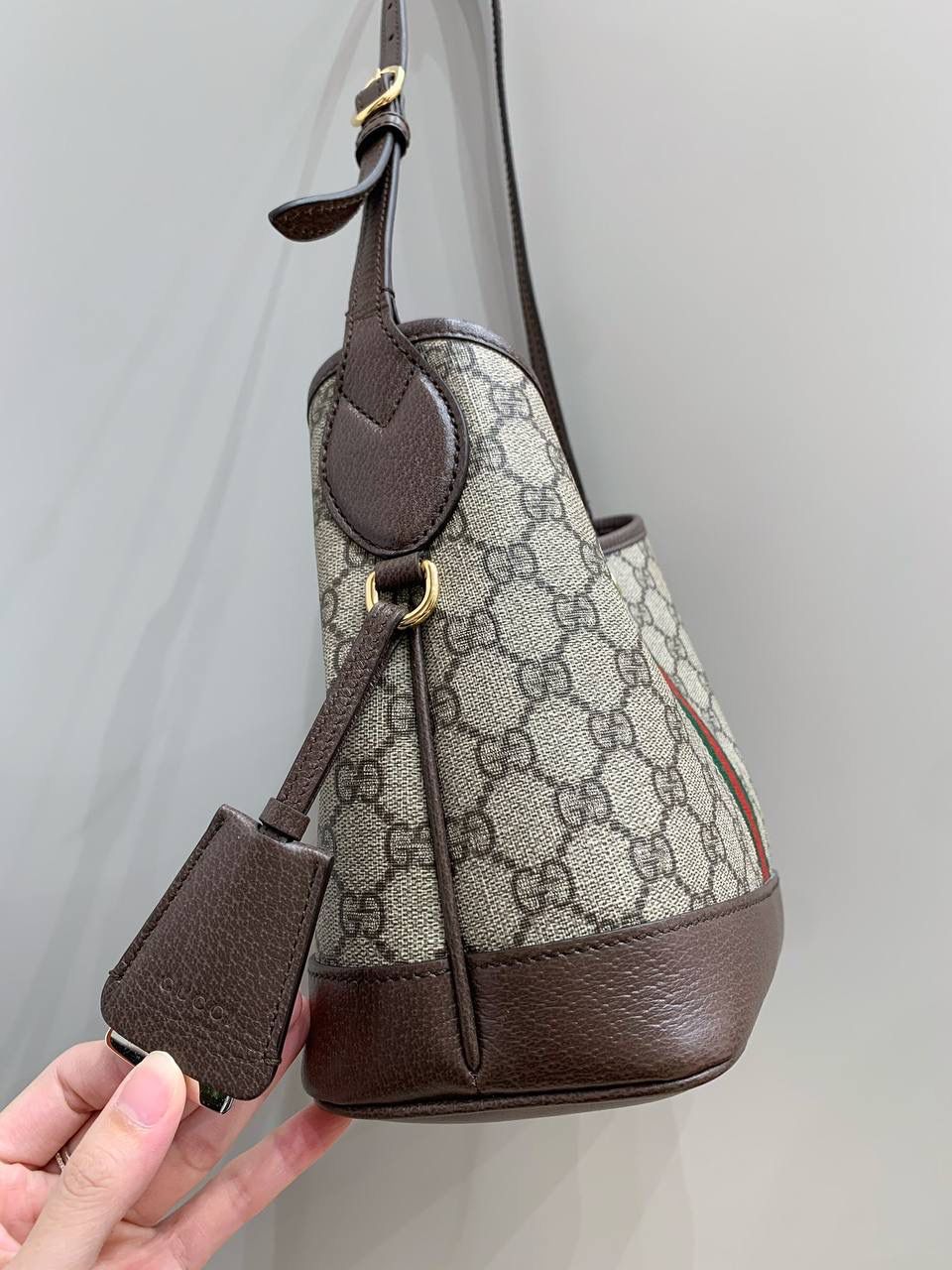 新背景实拍正品级 🎀Gucc1 Ophidia hobo腋下包 小号(最高版本) 今天的气场是hobo给的！！！ 等这个包开发到改版到等五金差不多一个月， 这个包真的非常融入日常，随性又时髦 包身容量很大但又轻便小巧能很好的满足日常出门 而且肩带比一般的腋下包都长一些还可以调节 一见钟情，时髦使用同时兼顾！ 型号781402；尺寸23/21/12cm