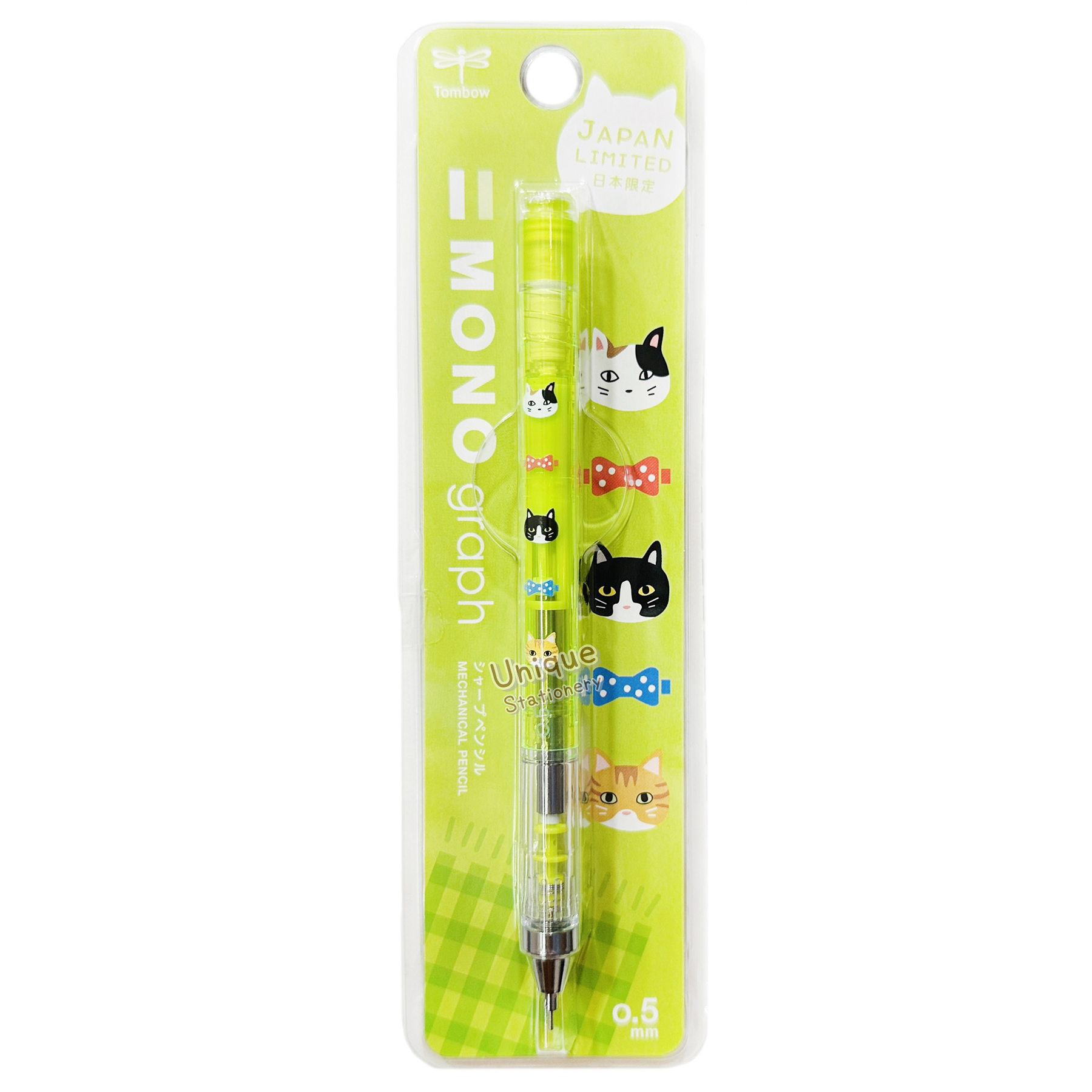 現貨｜日本限定 貓貓圖案 日本製 TOMBOW 蜻蜓牌 MONO graph 0.5mm 鉛芯筆 (DPB-163K)