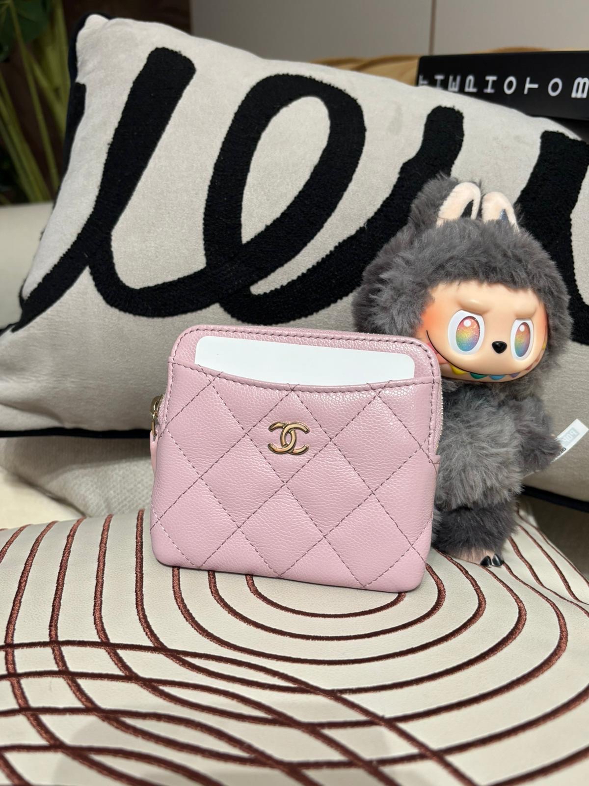 未使用品 Chanel zip wallet 魚子醬醬牛皮淡金扣銀包 100%Authentic,未使用品 ✅晶貼✅dust bag ✅box 