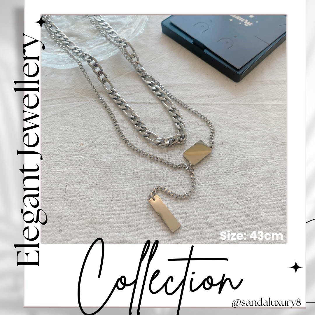 Elegant Men's Layered Chain Necklace Set Stylish Stainless Steel Jewelry for Men