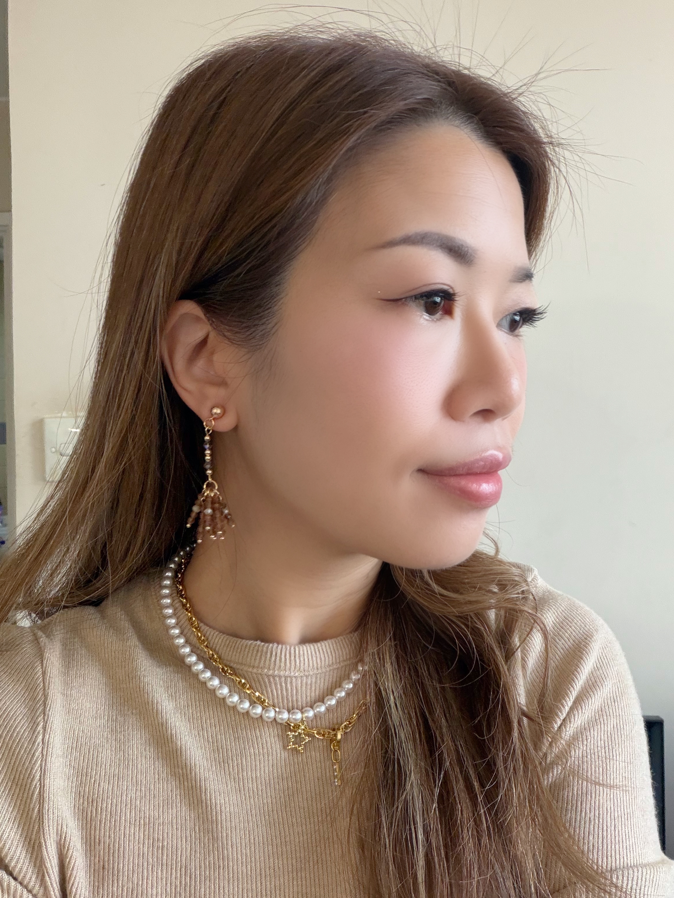 流穗長款耳環/復古棕色x金色($198)