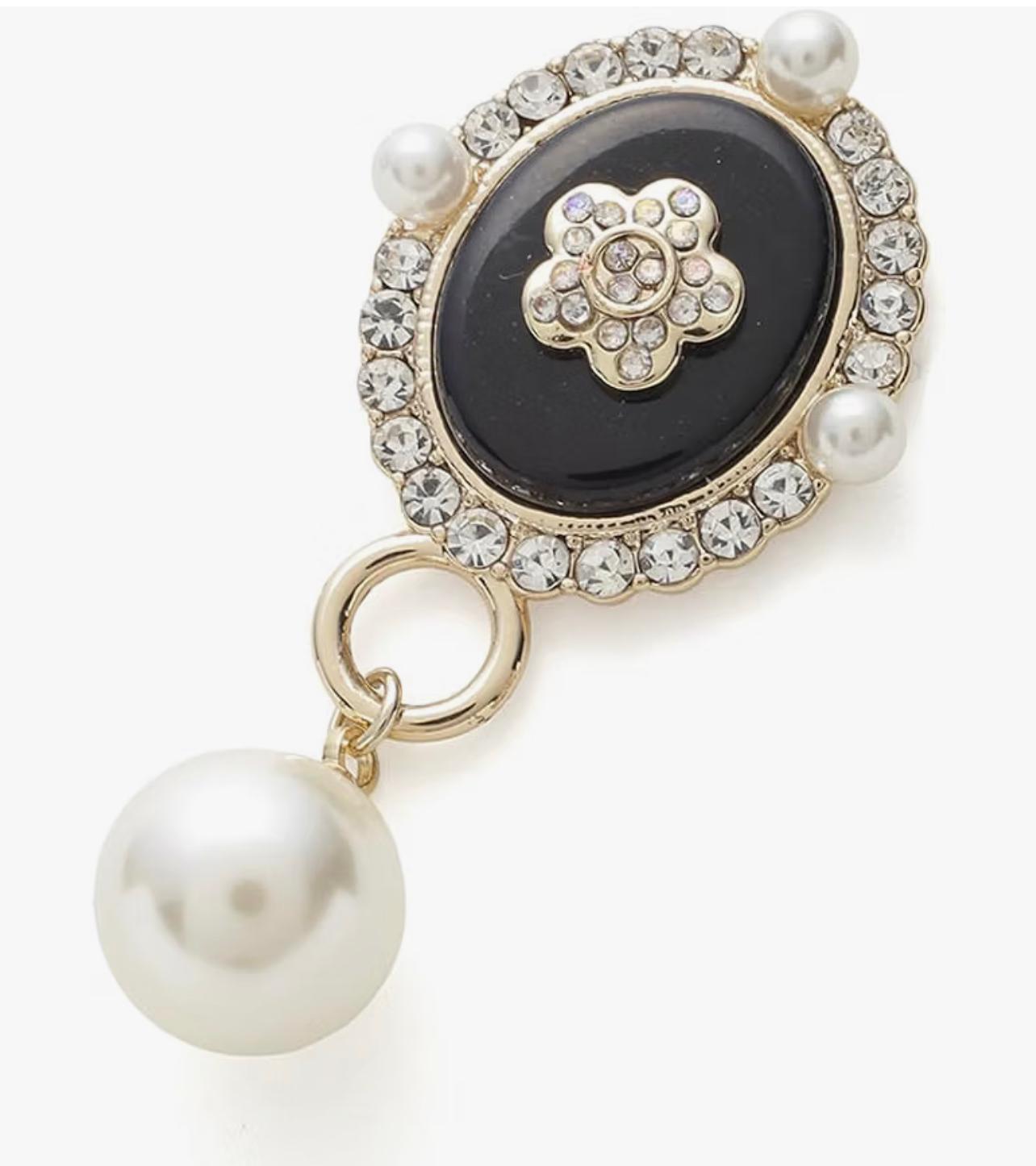 LILY BROWN x MARY QUANT 復古珍珠閃石耳環