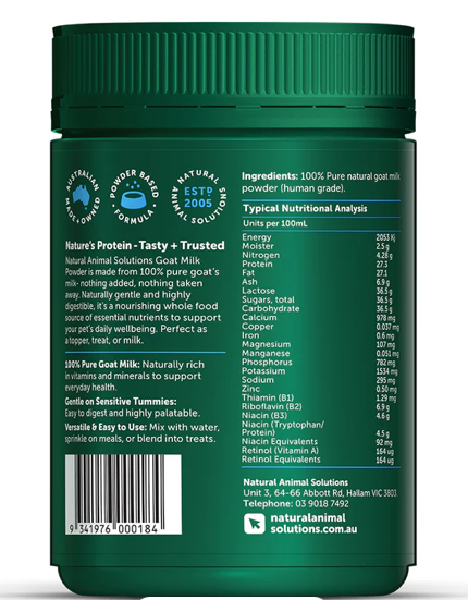 NAS Natural Animal Solutions Goat Milk Powder 純天然羊奶粉 