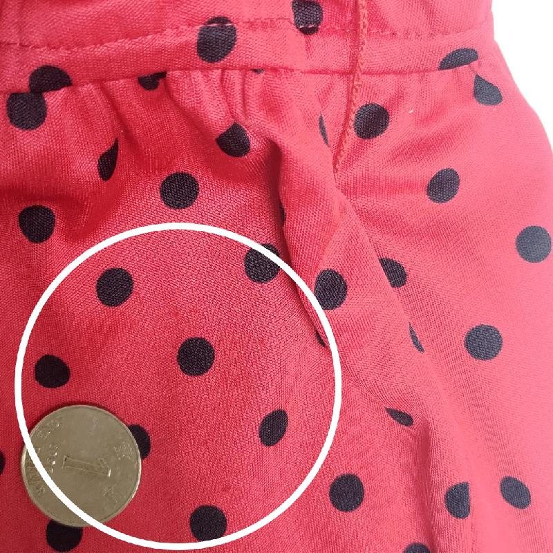 Vintage Japanese Iconic Red and Black Dotty Pattern Cowl Collar Dress / 80s Party Dress (MT1608-157)