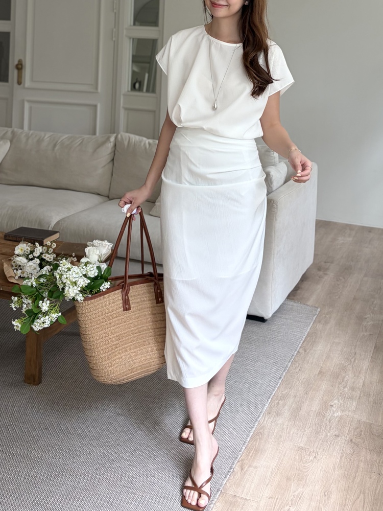 Lyra Ruched Set (White)