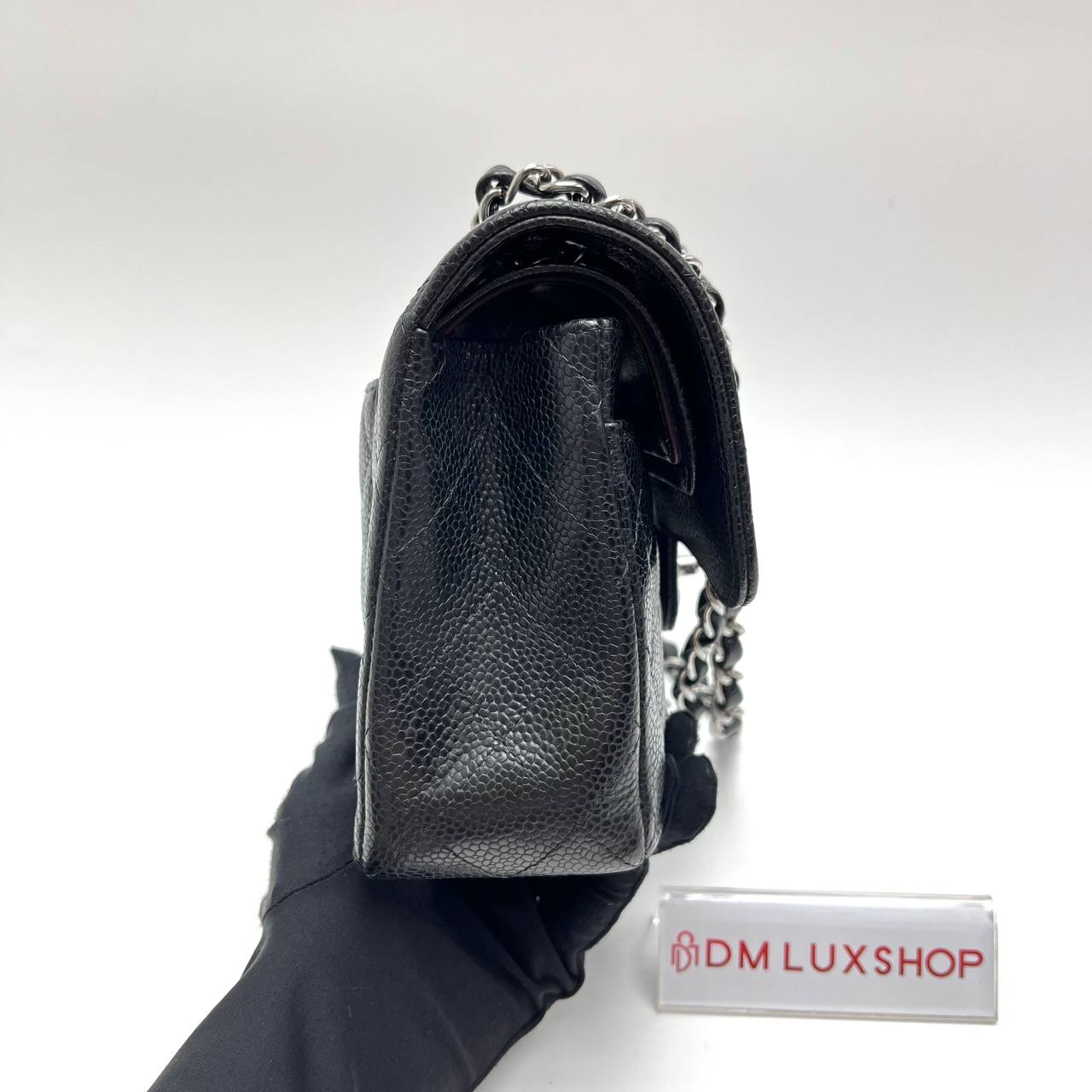 Chanel Black Caviar Small Classic Double Flap SHW (Microchip)