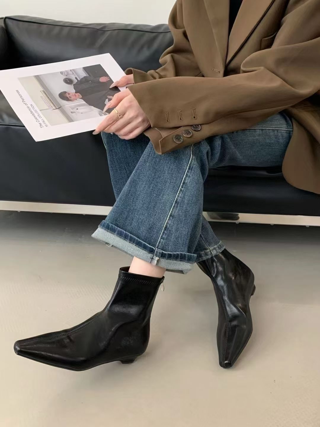 「韓國連線」超舒服短boot -2cm高