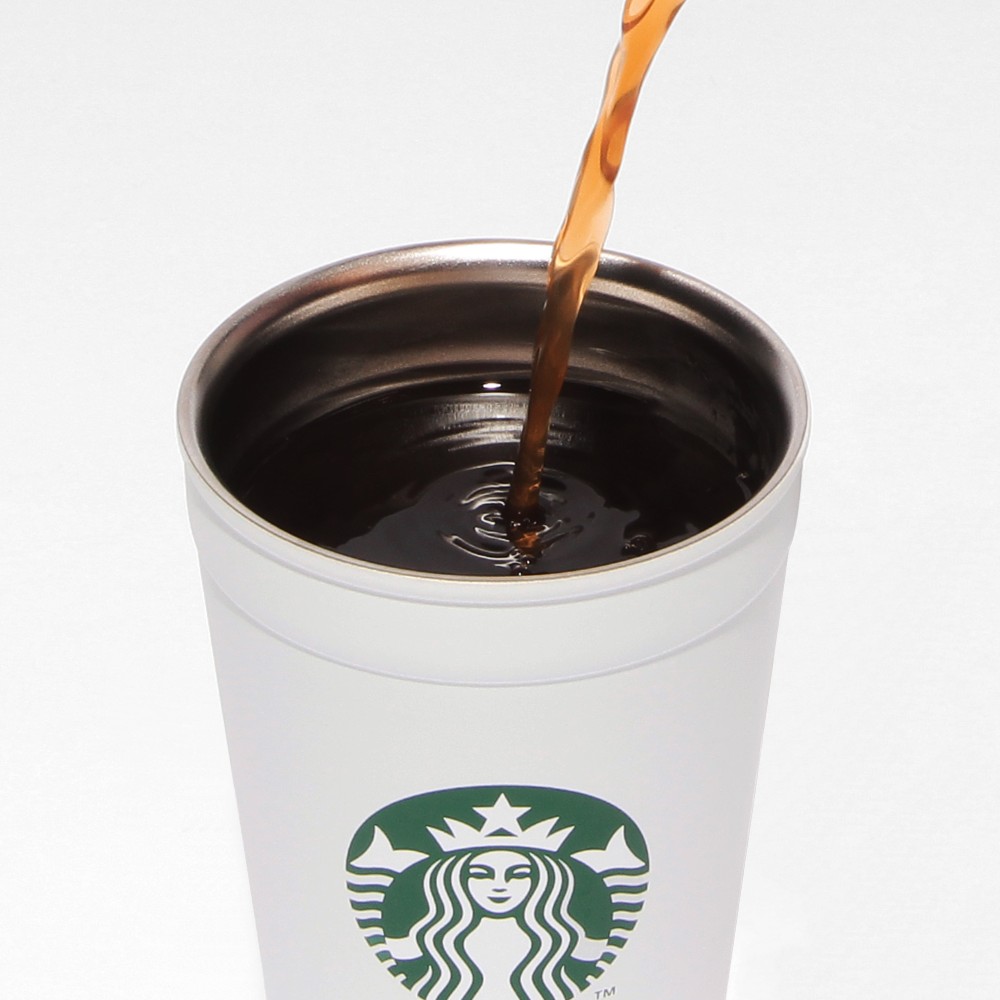 《日本🇯🇵 STARBUCKS》  2WAY 霧面白不鏽鋼杯 / 杯套 355ml