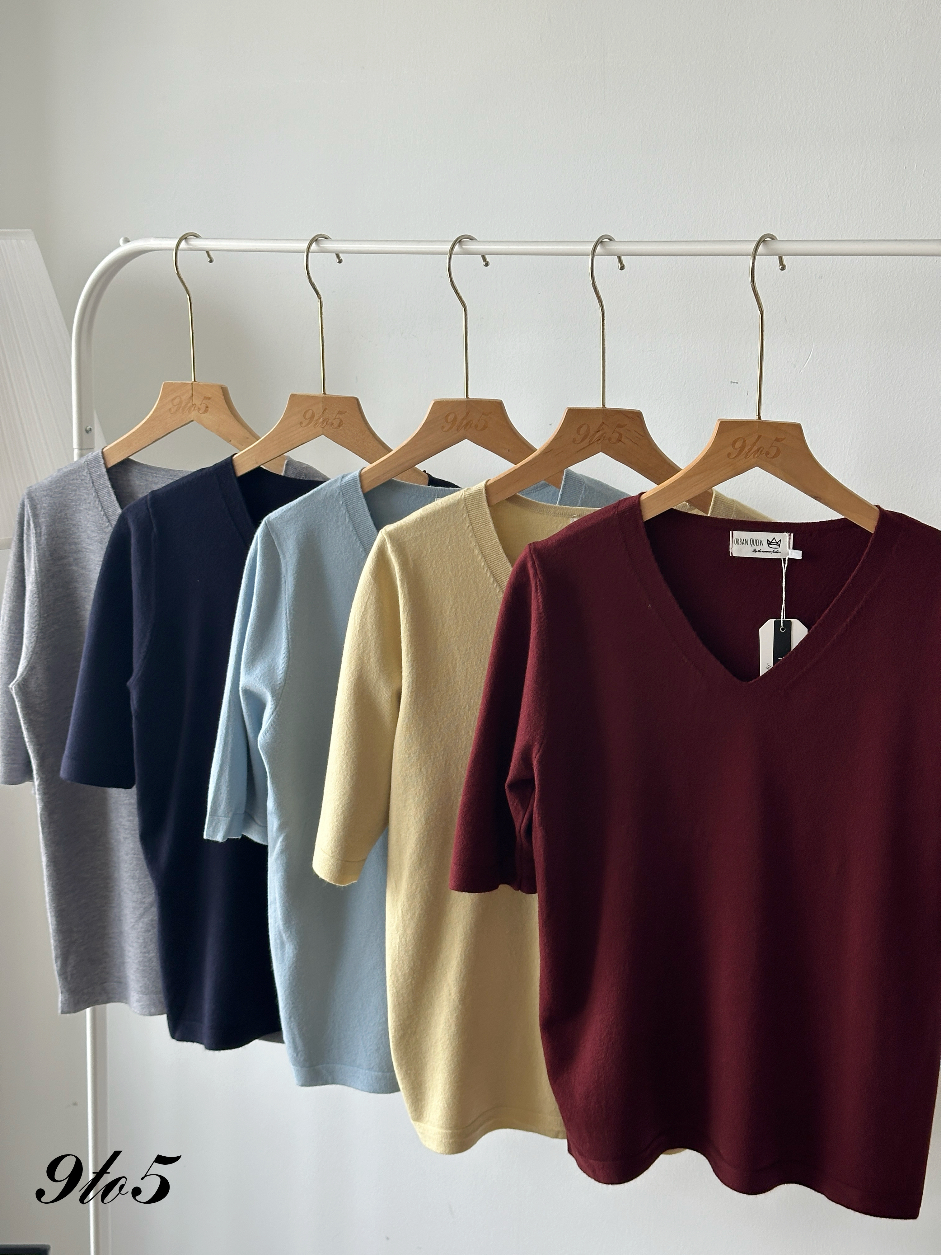 T4253 V Neck Knit Top - 5 Colors 