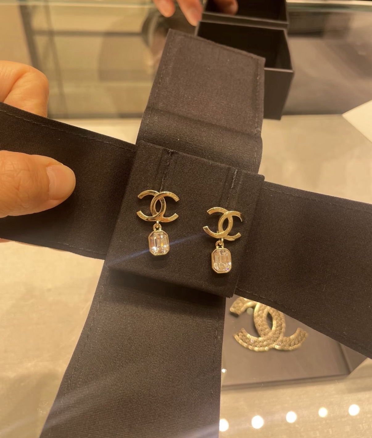 Chanel 閃閃冰糖款耳環 