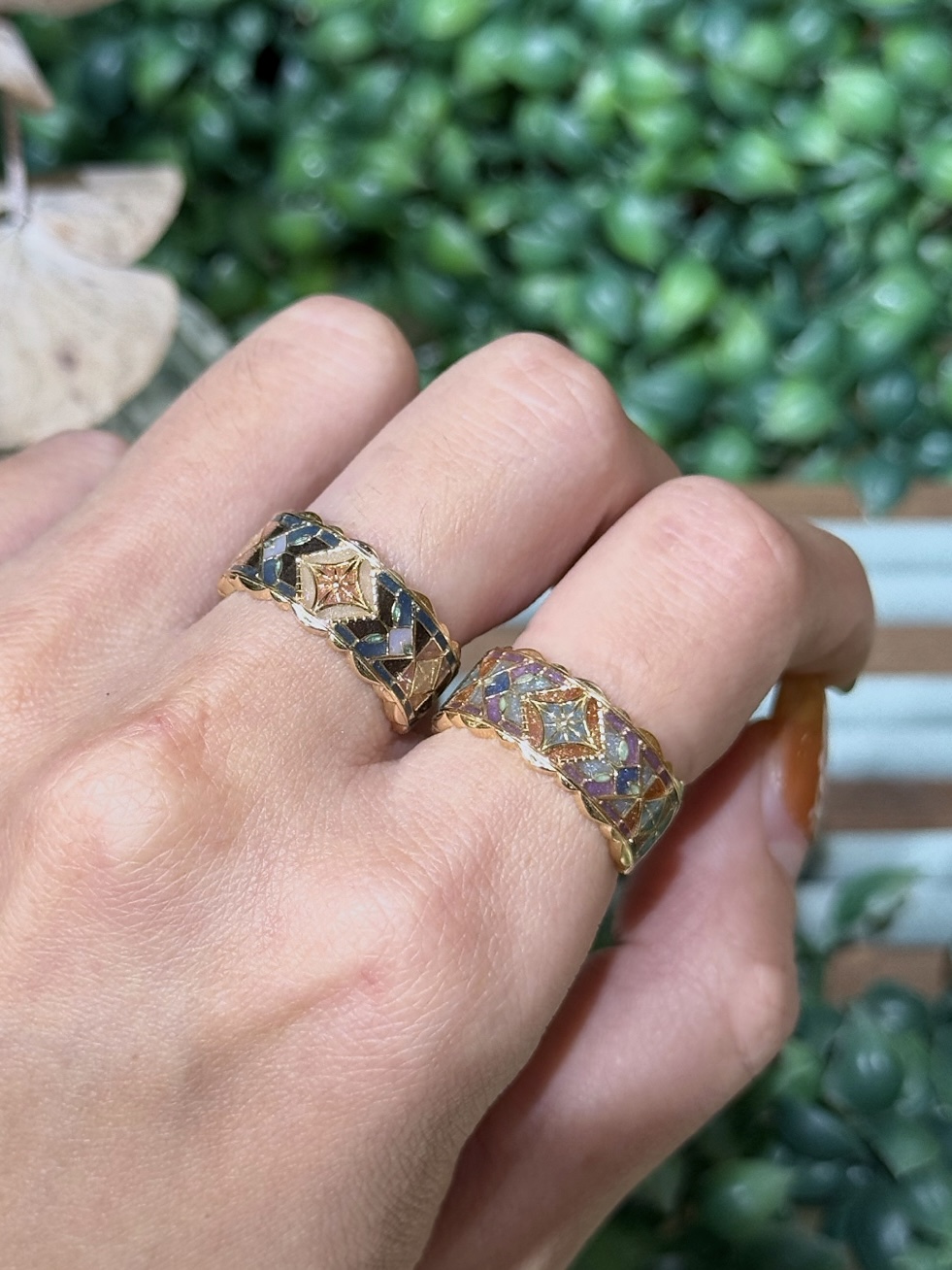 萬花碎光 Kaleidoscope Glimmer｜金色925純銀鍍金閉口戒指