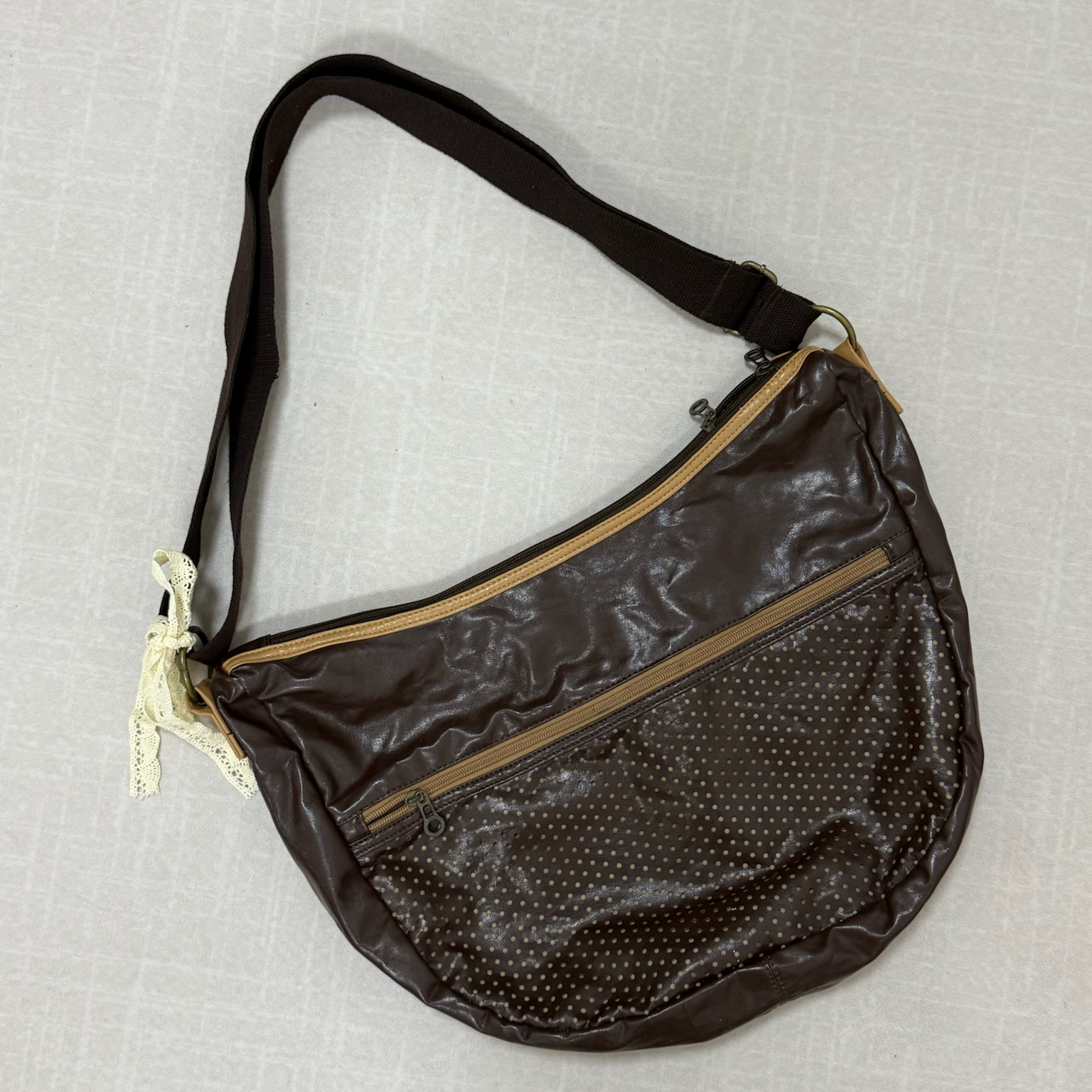 Perforated Leather Shoulder Bag