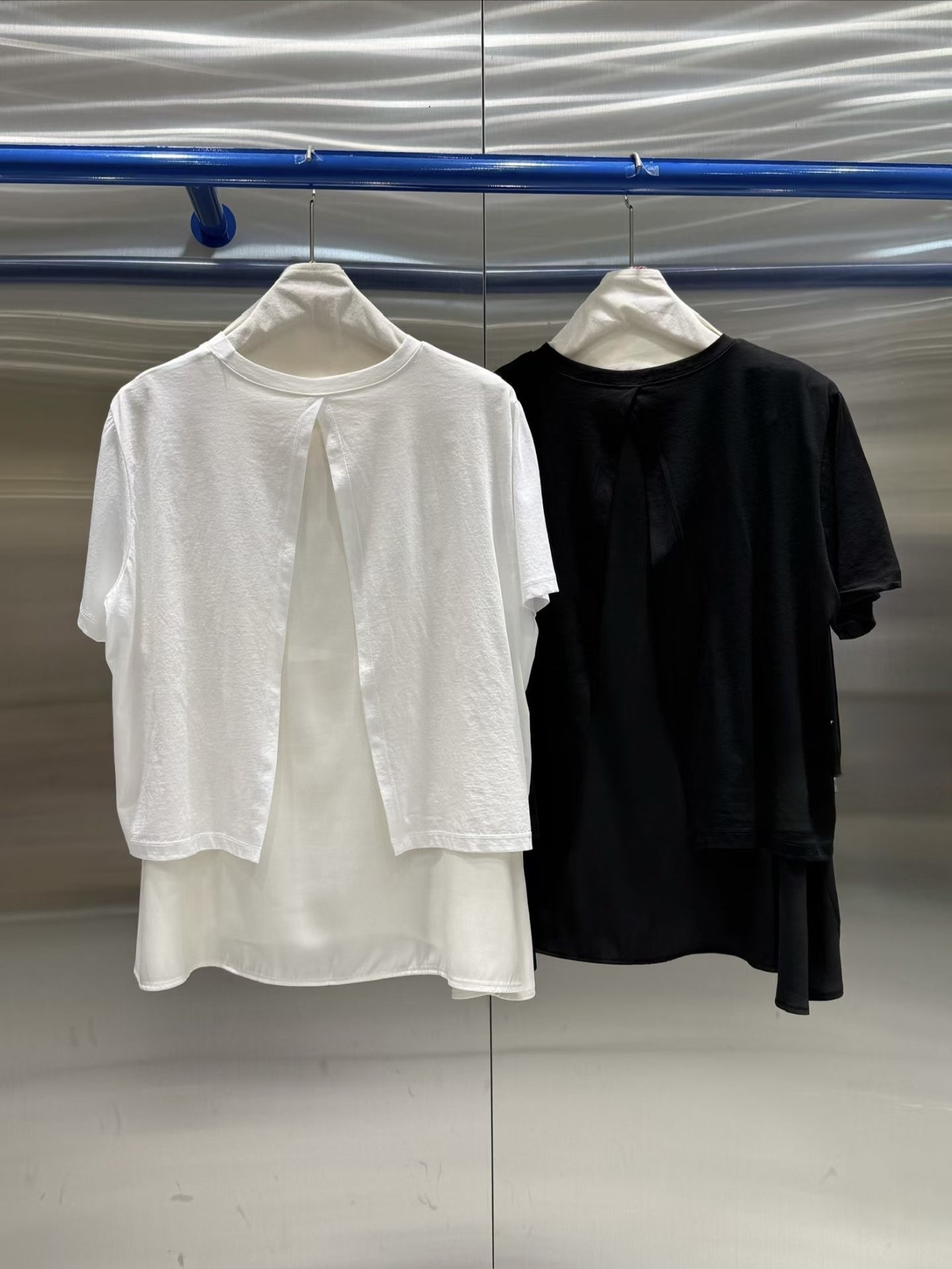 假2 件拼料薄Top