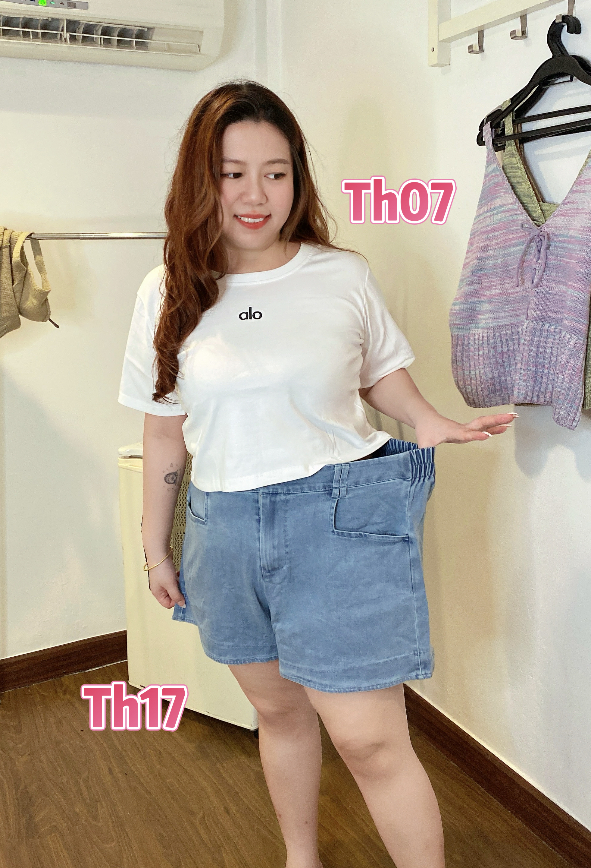 TH17-舒服柔软牛仔阔腿短裤
