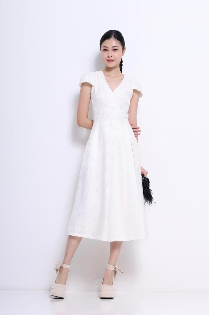 V领修身连身裙 2139