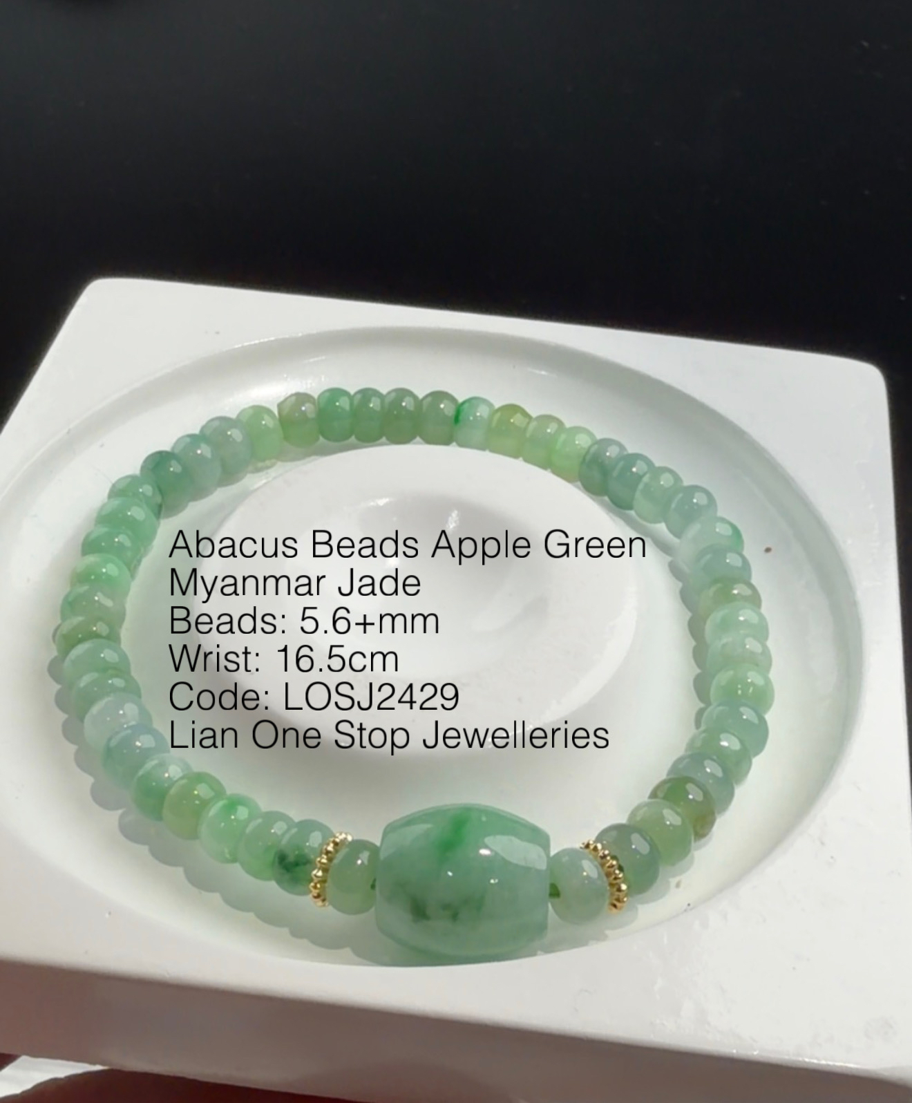 Code: LOSJ2429 Abacus Beads Apple Green 5.6+mm