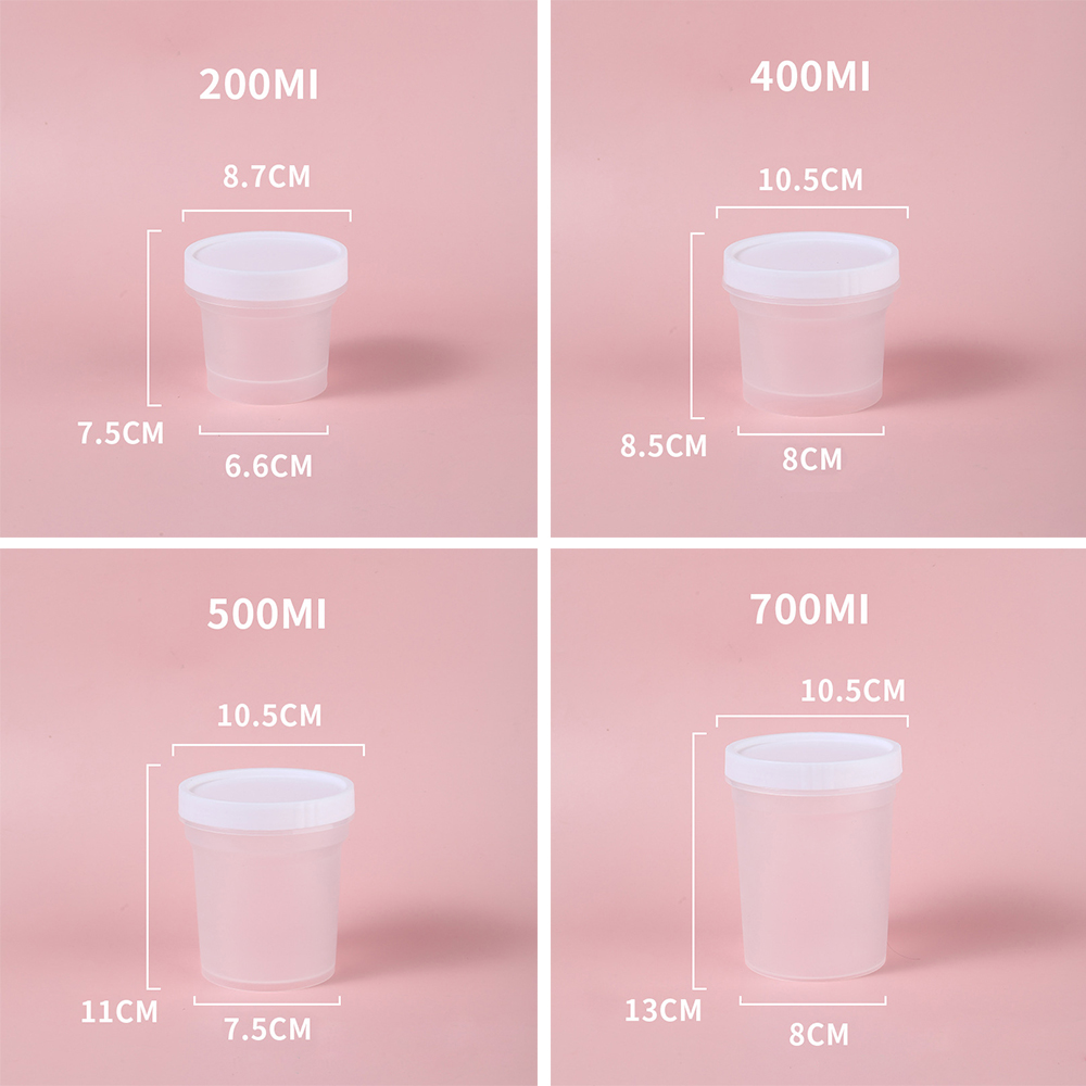 5個裝 透明圓形食物密封罐 帶蓋甜品杯 糖水杯 野餐杯外賣盒 奶茶杯 PARTY甜品包裝食物盒 布丁杯 塑膠保鮮盒 儲物密封盒 飲品杯[平行進口] HK1053