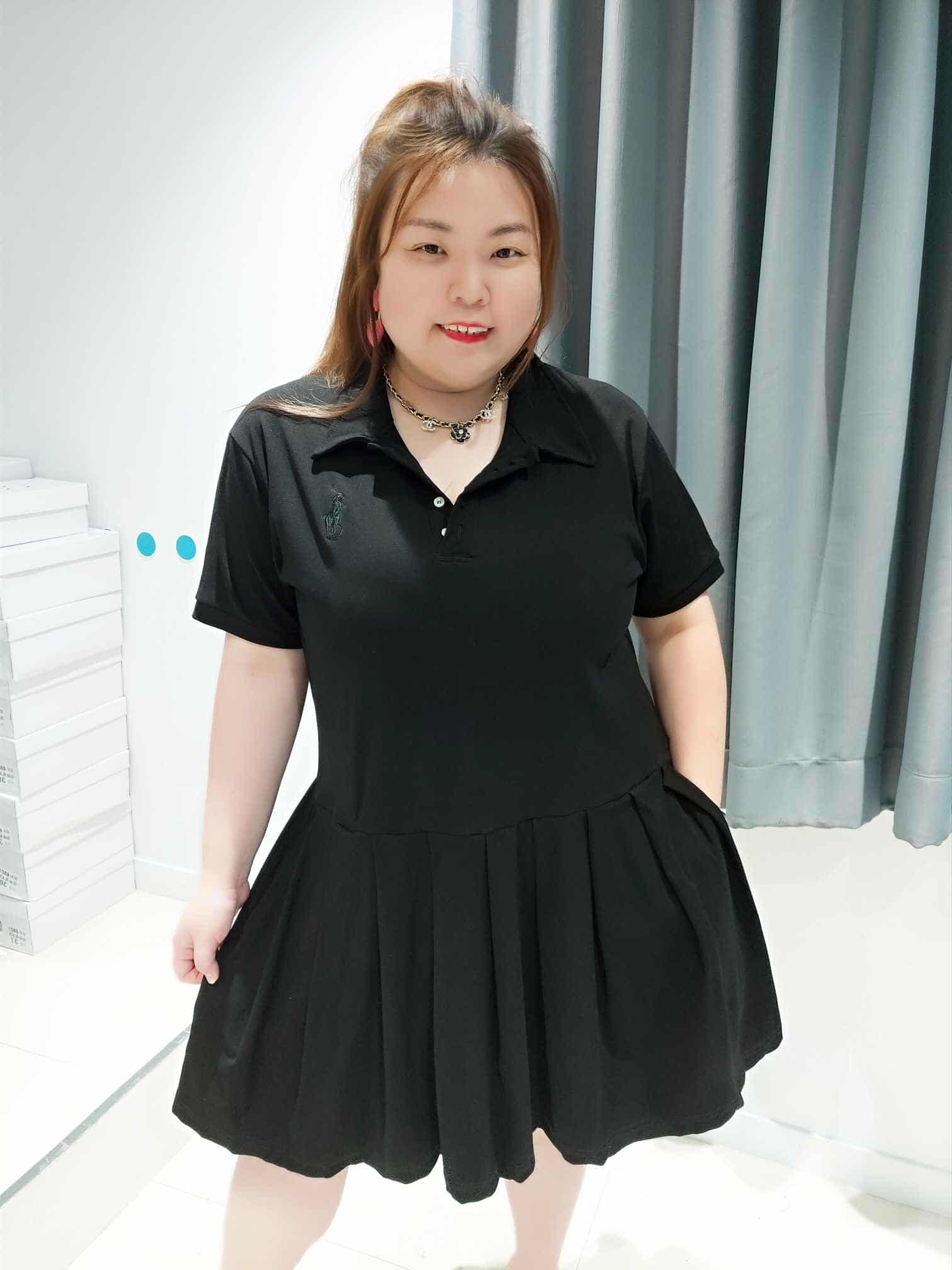 DOA12 马球图有领连身裙