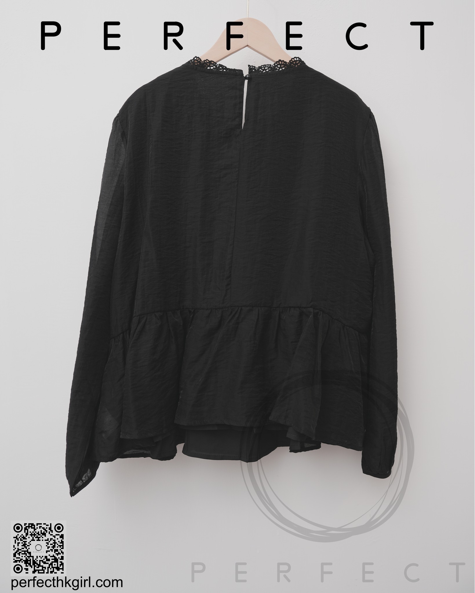 T0005_優雅假兩件文青喱士上衣（顯瘦黑）