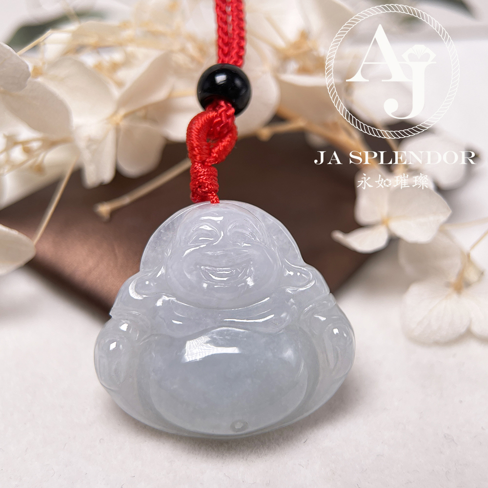 JN-1068 天然翡翠A玉 冰糯笑口常開大佛公吊墜