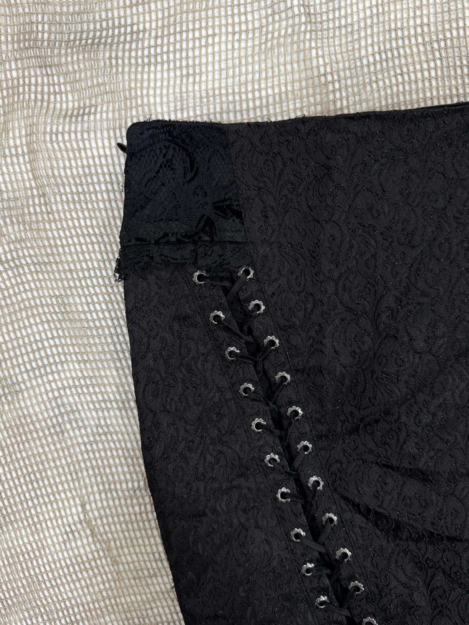 Punk Rock Lace Overlay Lace-Up Skirt/Top