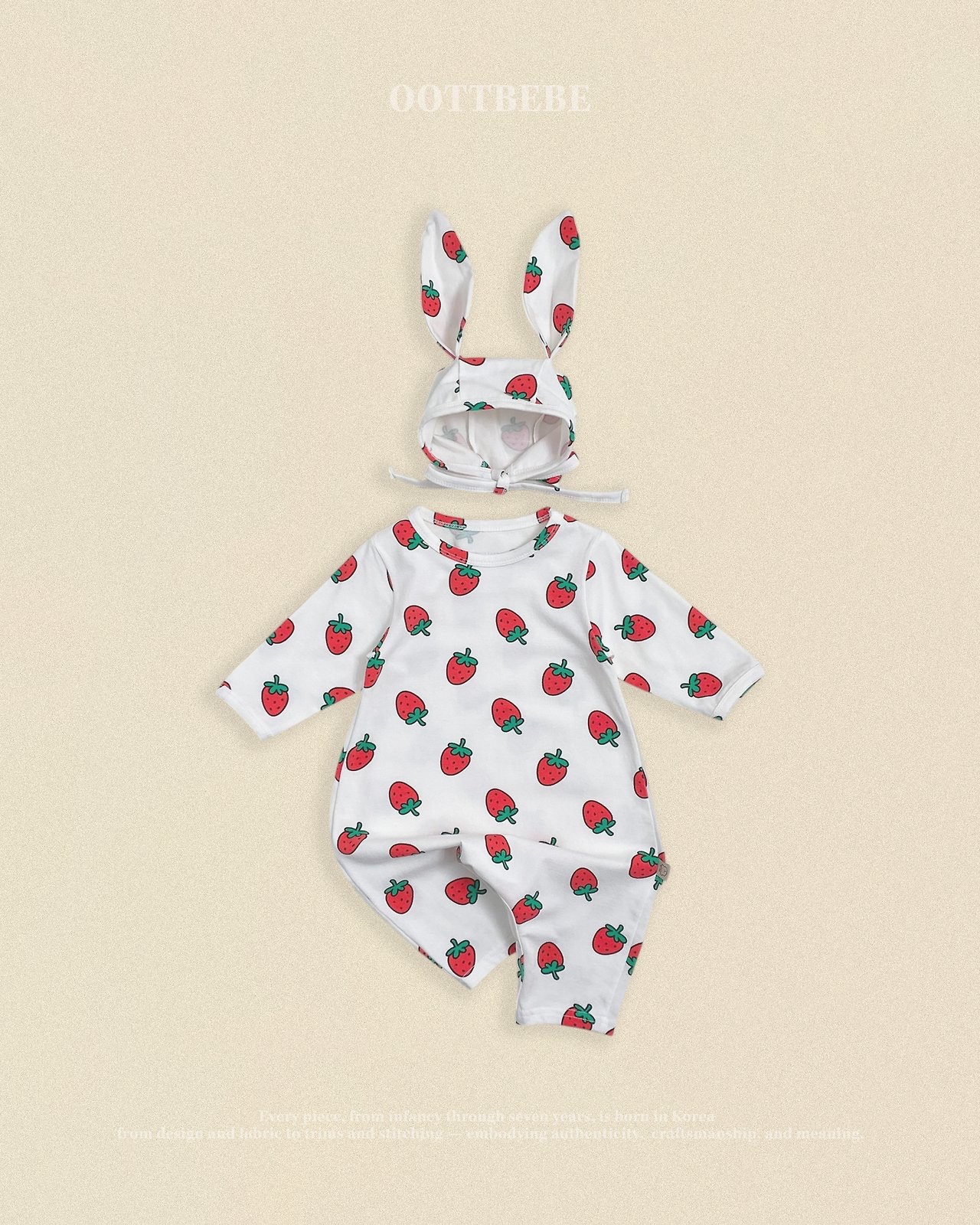 OOTT | (bebe)Little Farm Full-Body Suit & Bonnet Set