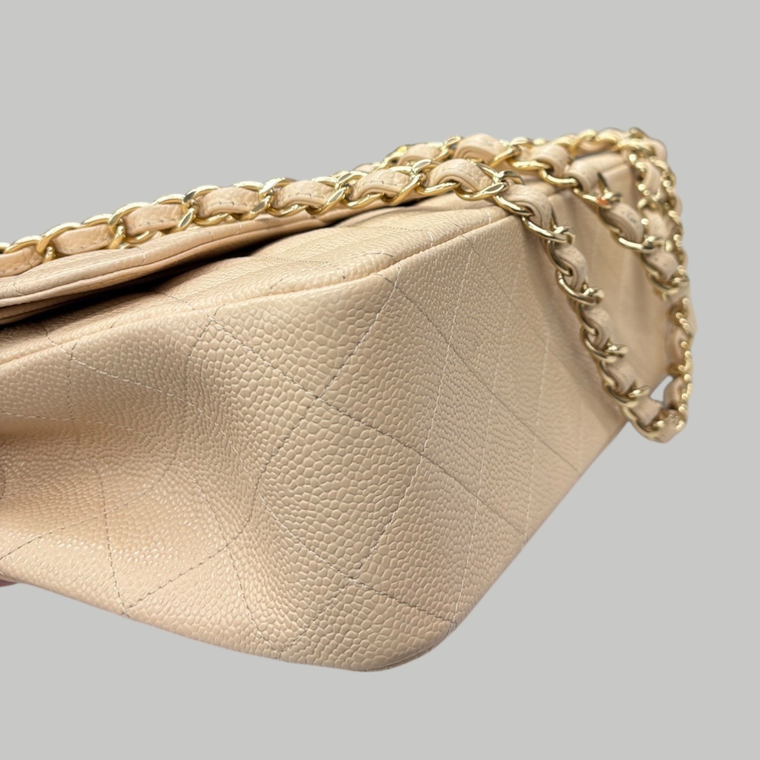 Chanel Caviar jumbo 奶茶金扣