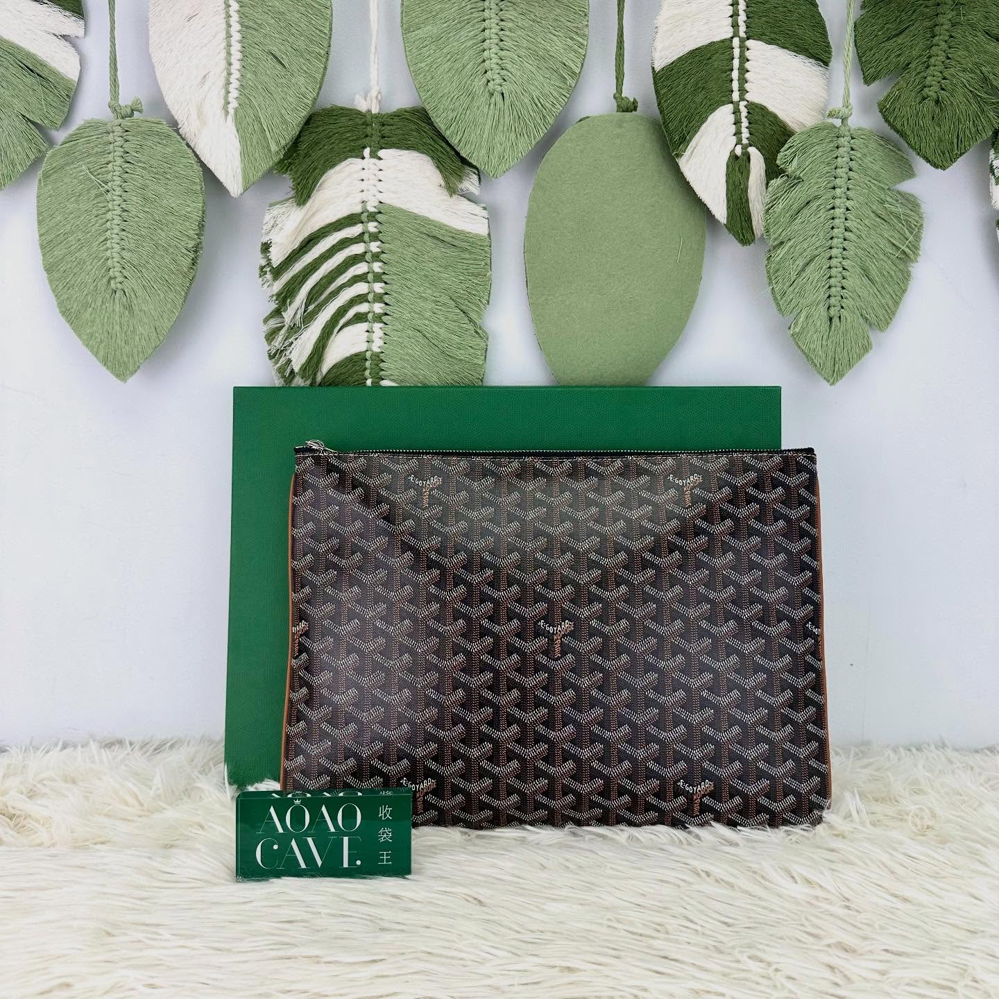 GOYARD 🤍PRE OWNED Sénat MGM Pouch 啡色印花手拿包 2025年 全套有盒🤎