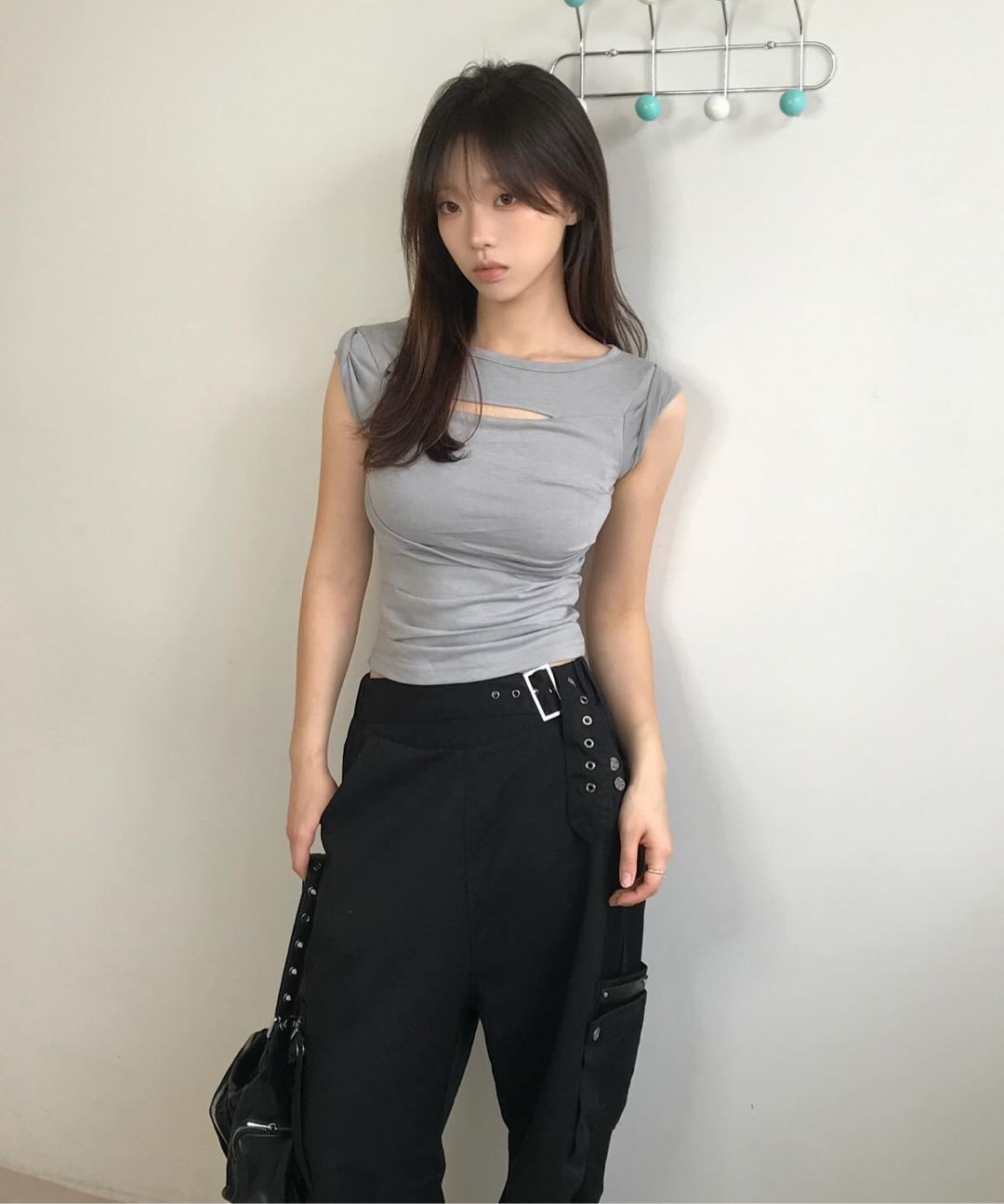 🇰🇷訂購｜FLARE UP 26SS｜Asymmetrical Draped Roll-Up T-Shirt 4色  