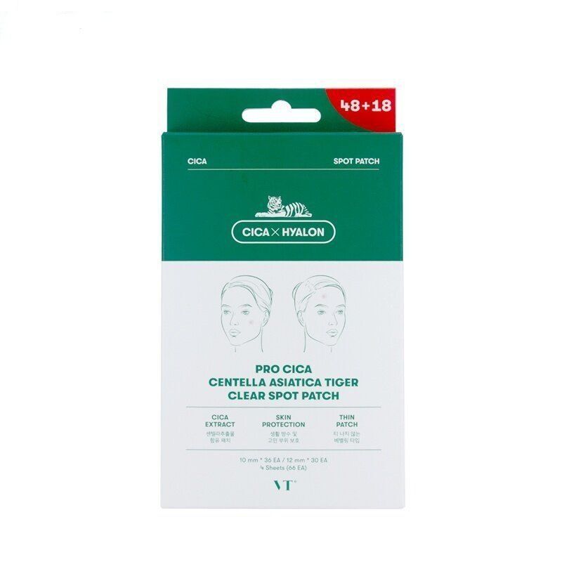 韓國VT PRO CICA×HYALON 積雪草透明暗瘡殺菌貼 增量裝 一盒66片