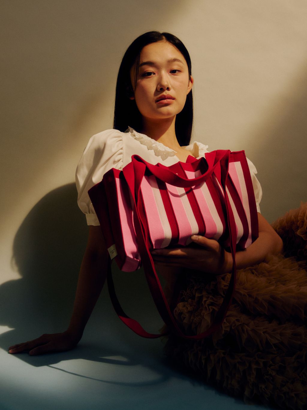 PLEATSMAMA New Mini 2 Way Bag 兩用購物袋 (Berry Red)