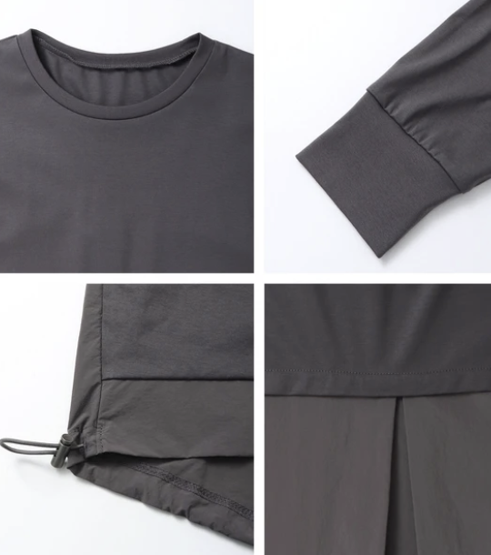 拼接設計上衣 - 2026 流行穿搭  長䄂上衣 春夏時尚穿搭 獨特設計 成人休閒 日常穿搭 易於配搭 日本直送   #JP-I-260024