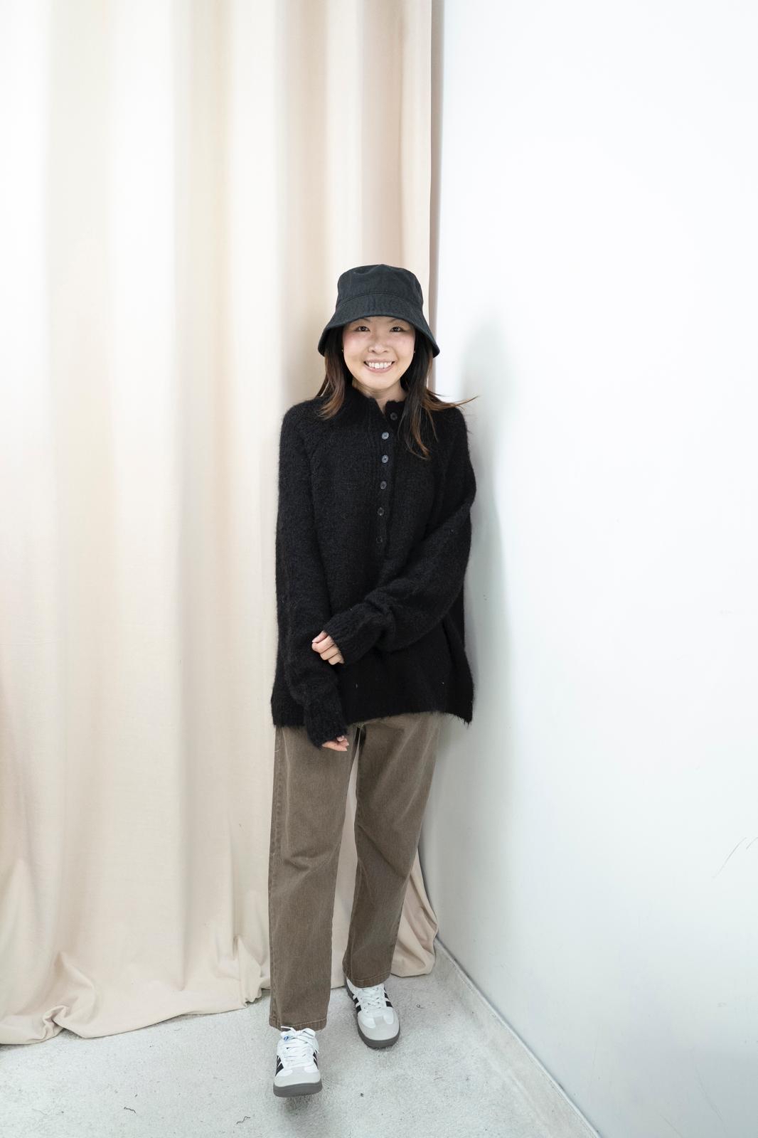 馬海毛鬆鬆上衣（黑色）