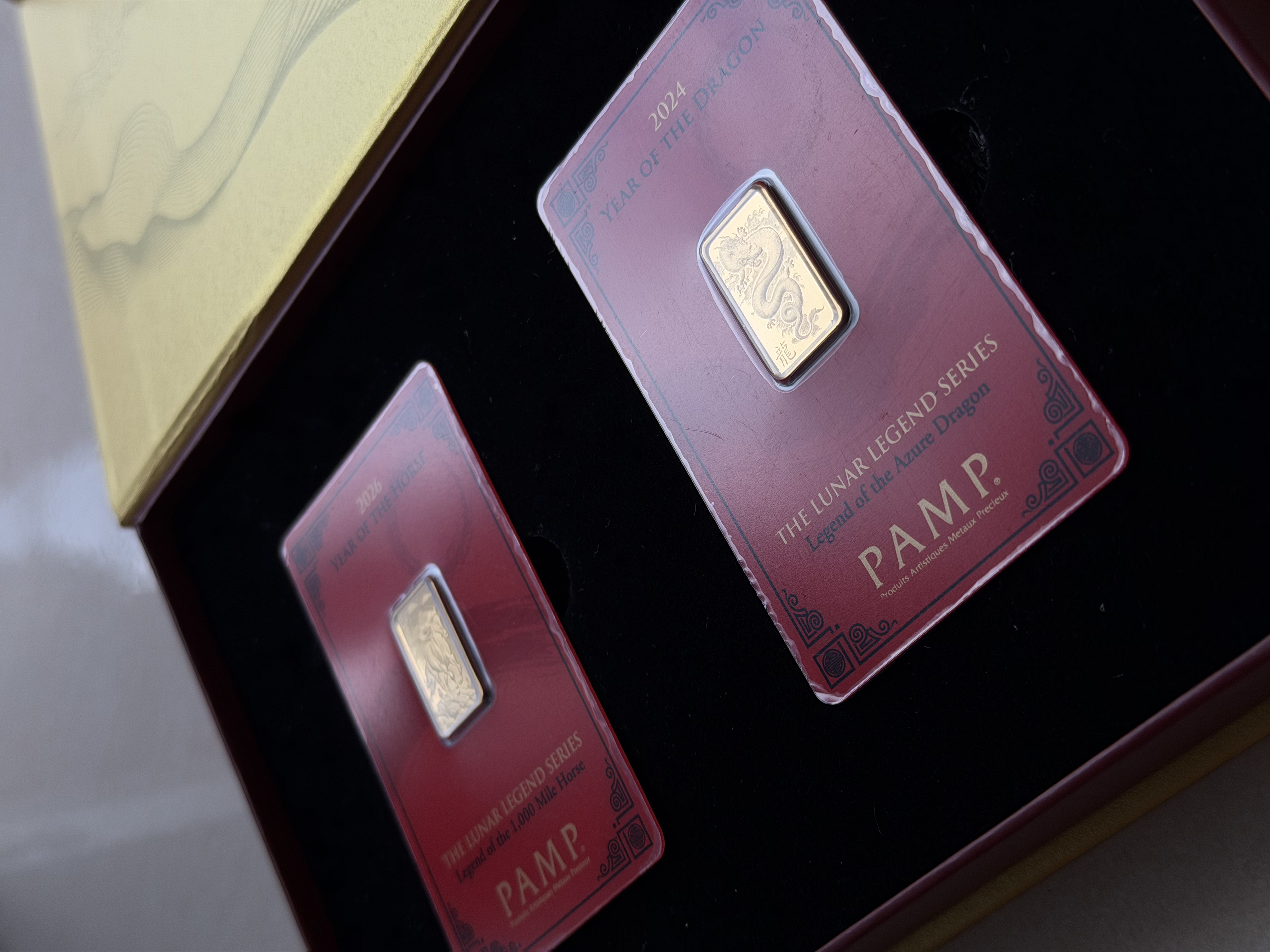 PAMP Lunar Dragon 5g + Horse 5g🇨🇭Swiss Fine Gold Bar Emas 999.9  龙马精神