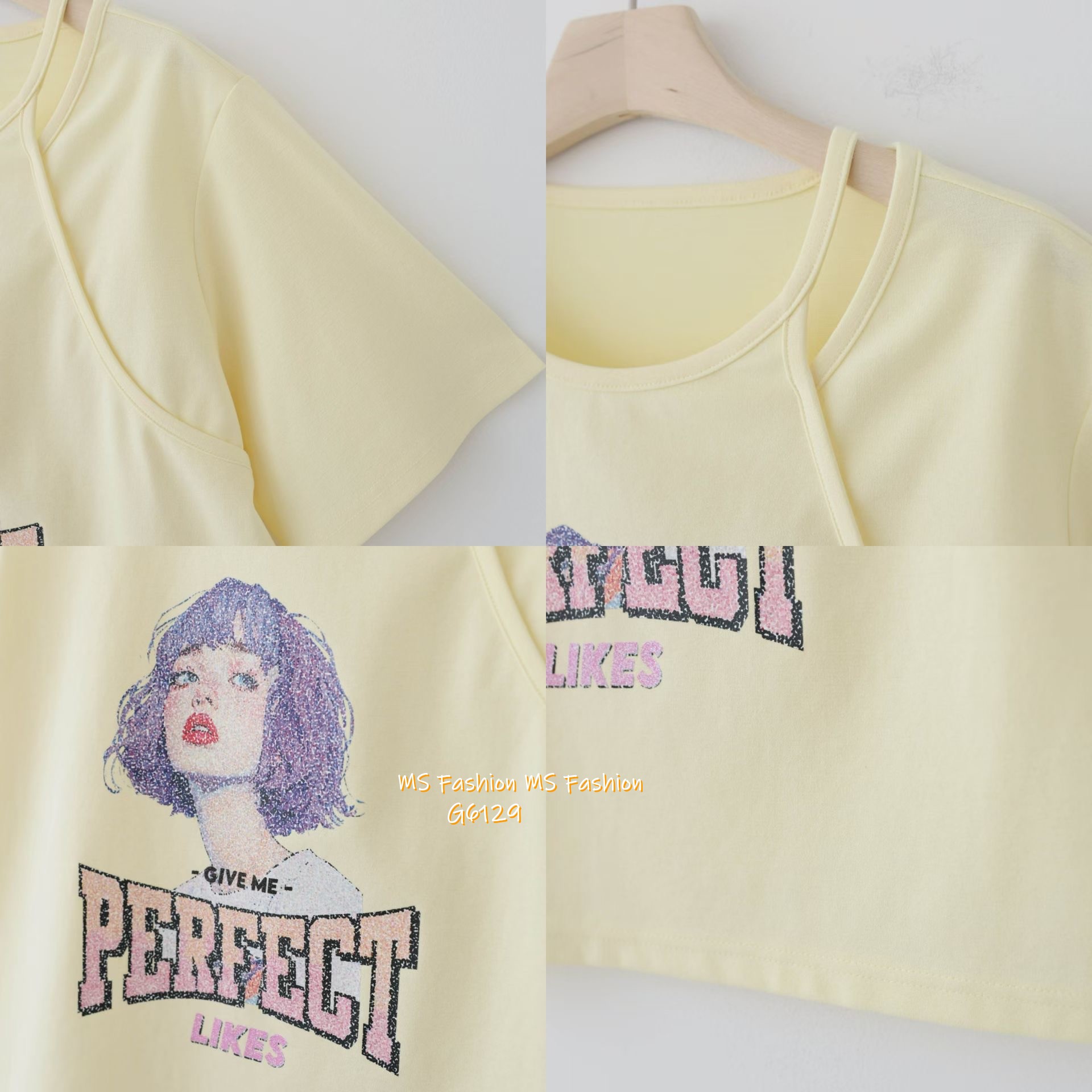 G6129 韓國🇰🇷型格小露肩女仔頭top